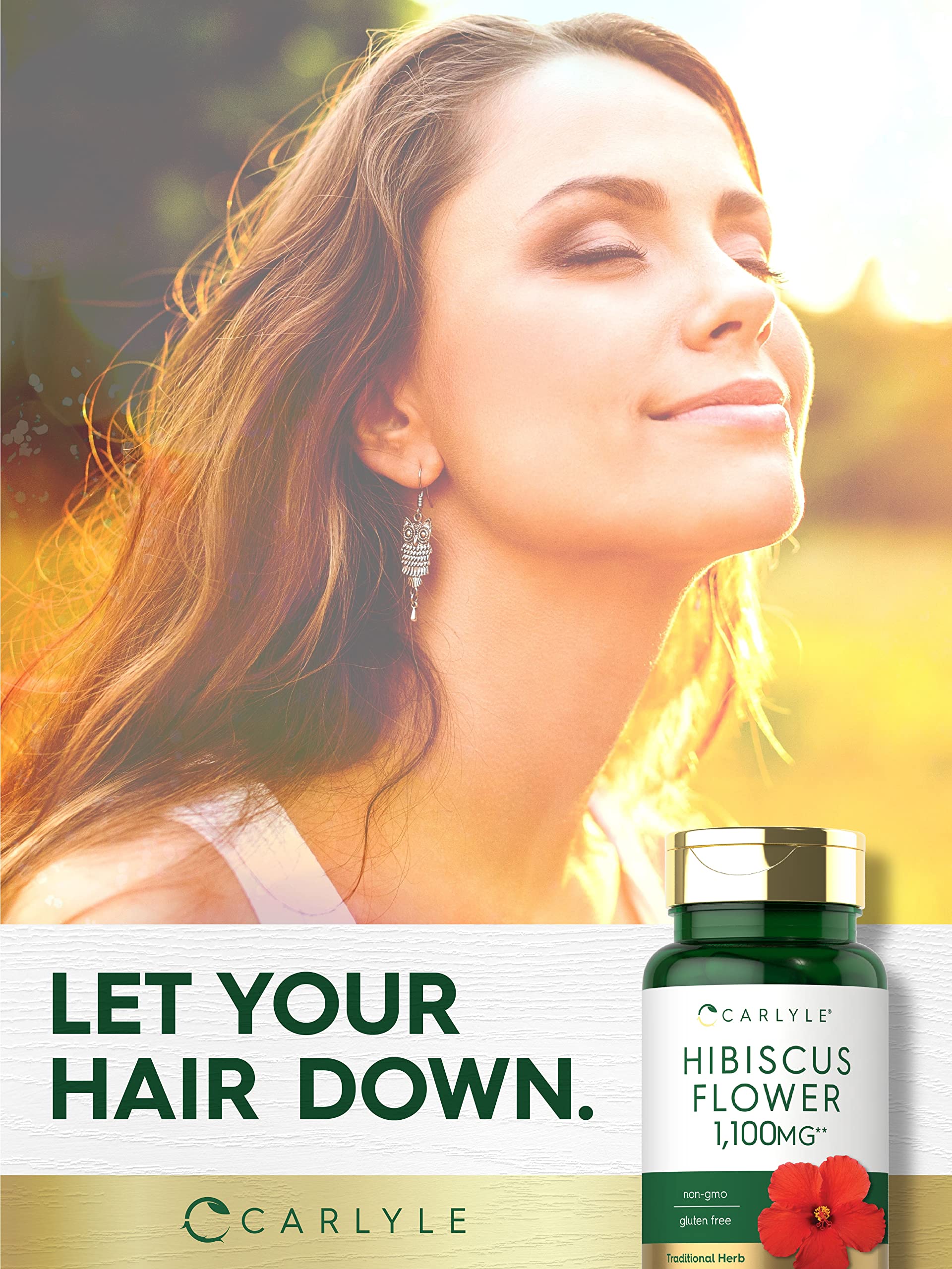 Hibiscus Flower Extract 1100 mg | 120 Capsules | Non-GMO, Gluten Free Supplement Carlyle