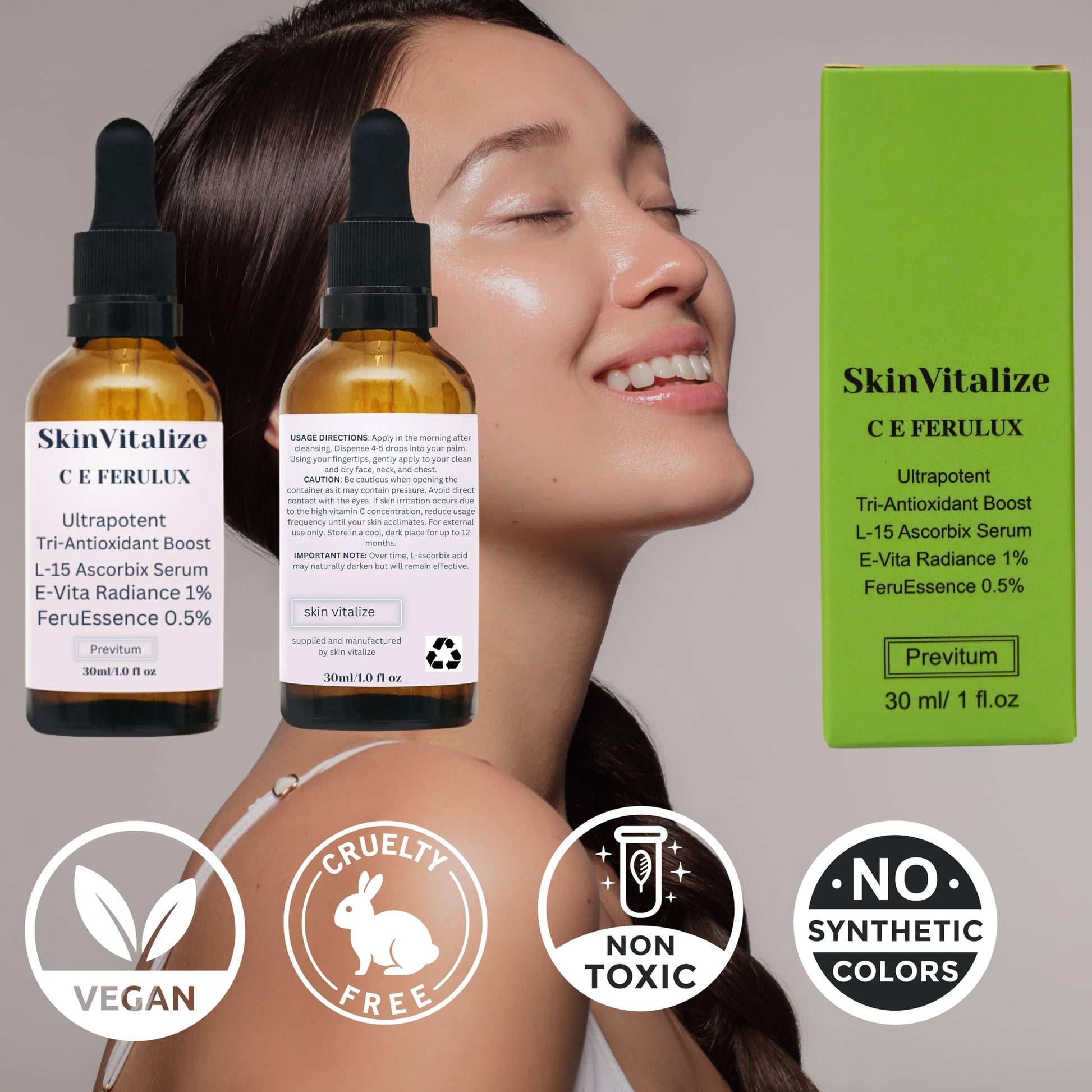 SkinVitalize C E ferulux Vitamin C Serum - 30ml: Advanced Formula for Fighting with Wrinkles Msupps.com