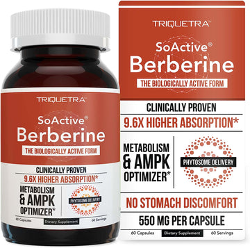 SoActive Berberine 550 mg: 9.6X Higher Absorption, Clinically Proven Most