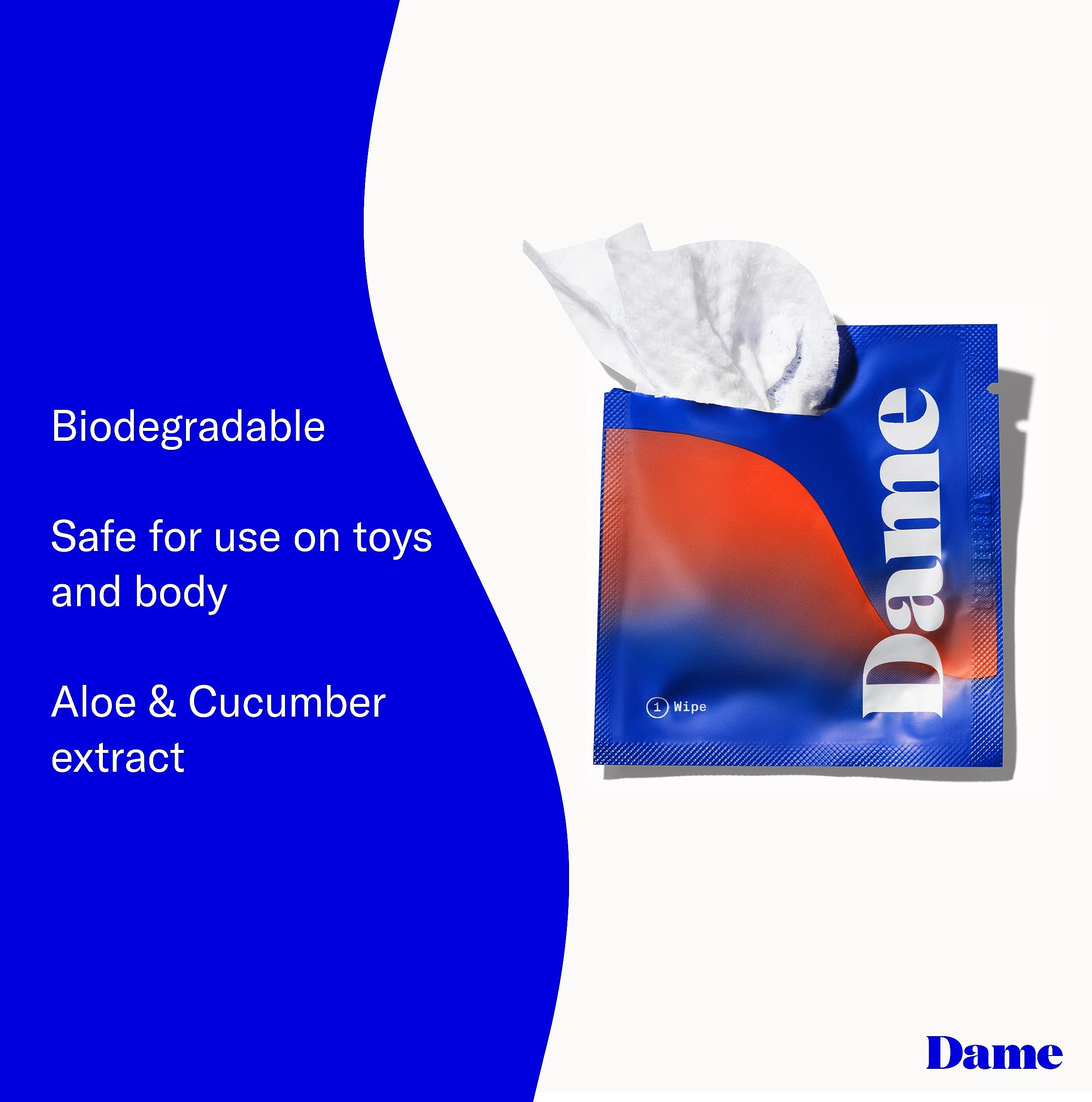 Dame Products Body Wipes - Cleansing and Nourishing - pH-Balanced Formulated with Aloe Dame Products