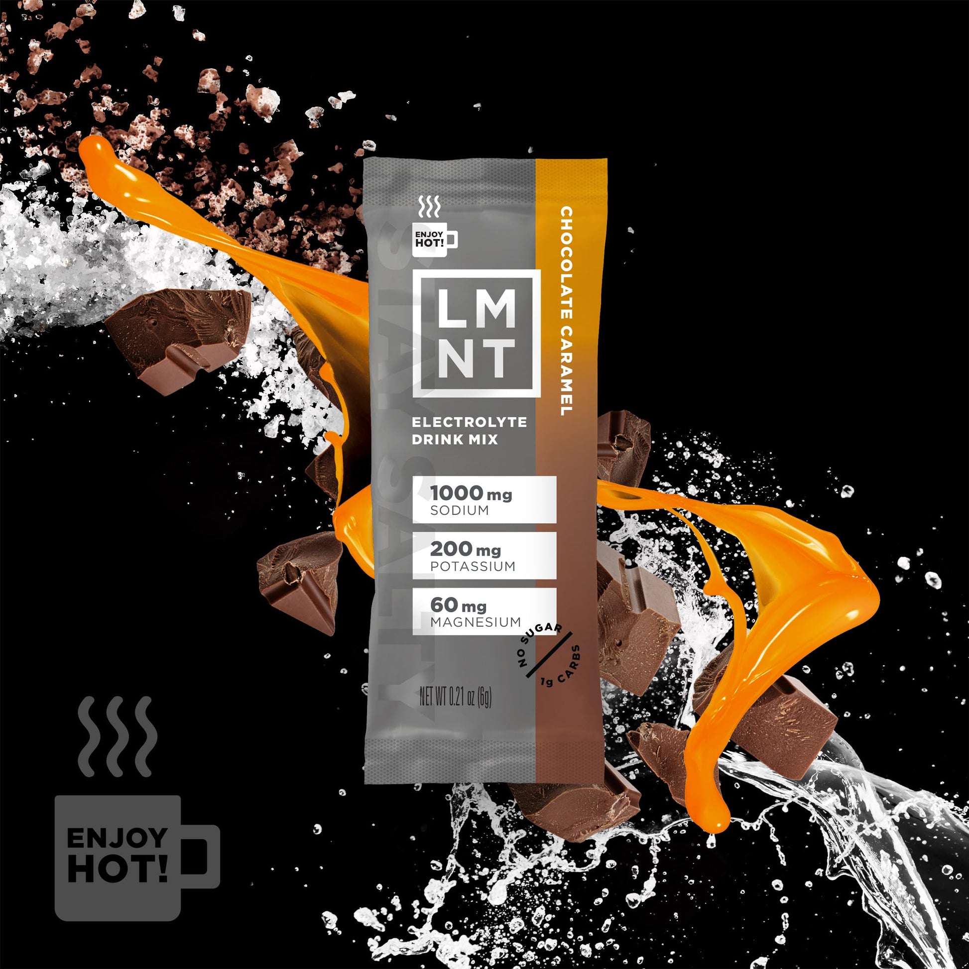 LMNT Hot Chocolate and Coffee Mixer - Chocolate Caramel Salt Electrolytes | No Sugar Drink LMNT