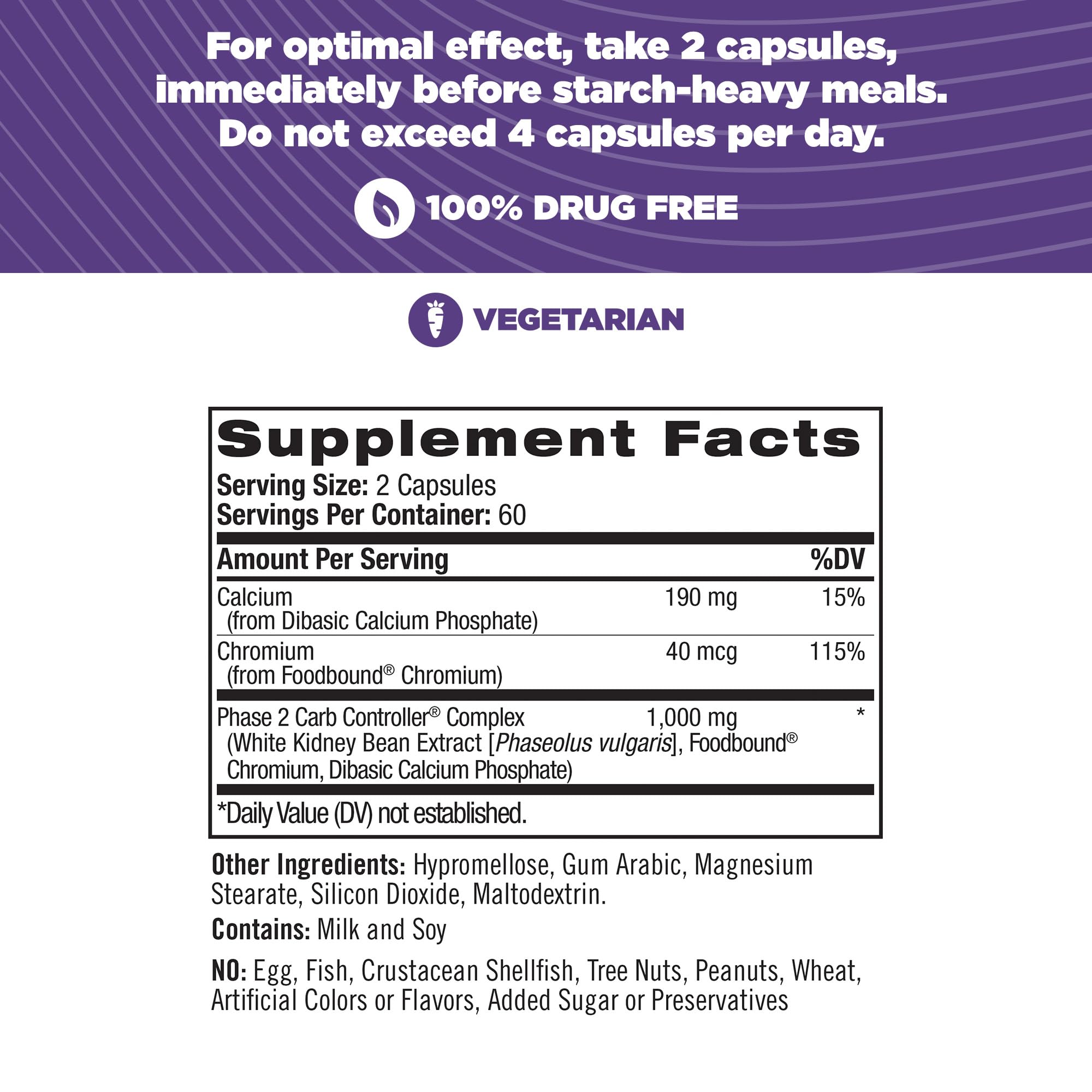 Natrol Carb Intercept Capsules with White Kidney Bean Extract - Controls Carbs, Metabolize Natrol