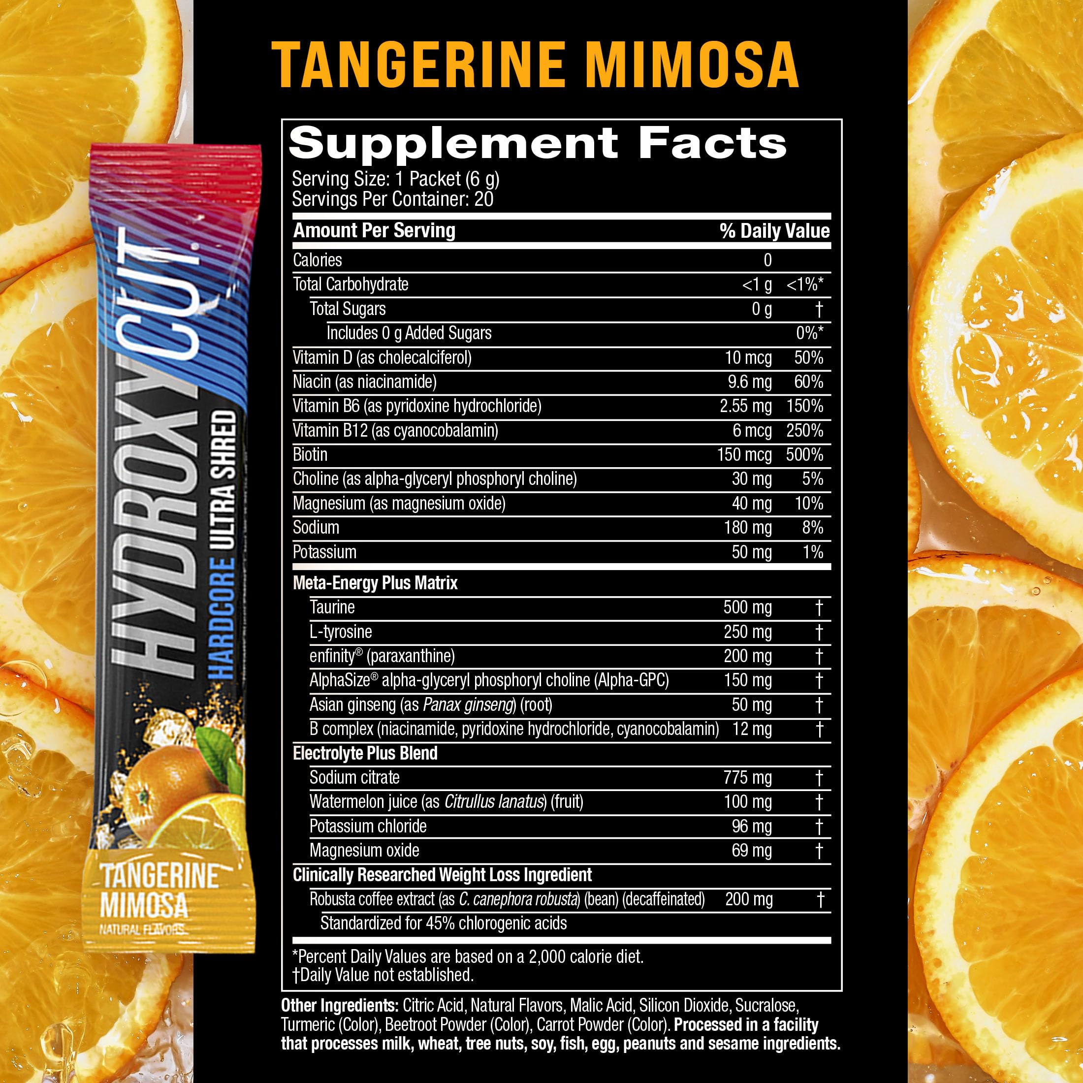 Hydroxycut Hardcore Ultra Shred Drink Sticks,Meta-Energy Drink Powder Metabolic Energy Hydroxycut