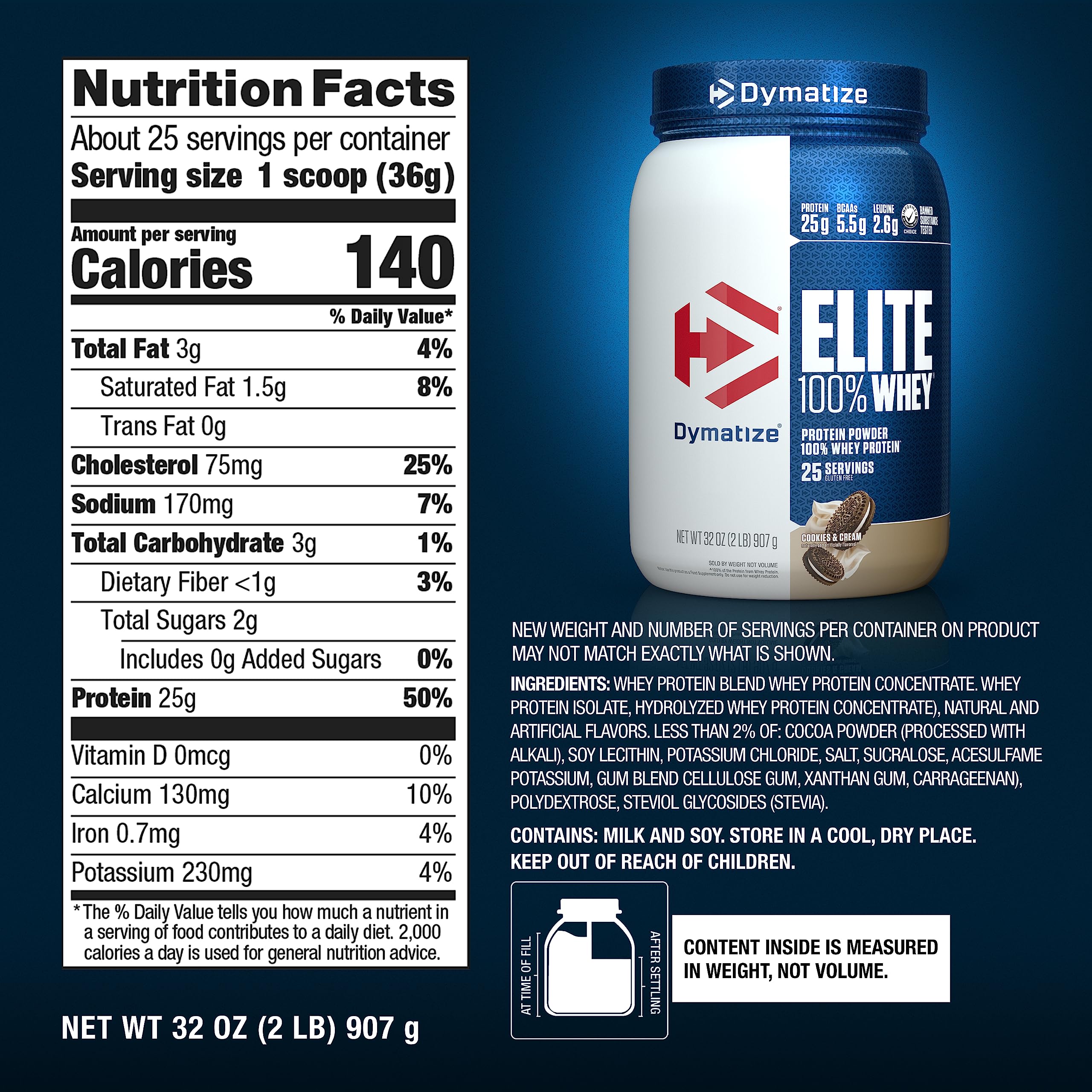 Dymatize Elite 100% Whey Protein Powder, Quick Absorbing & Fast Digesting for Optimal Dymatize