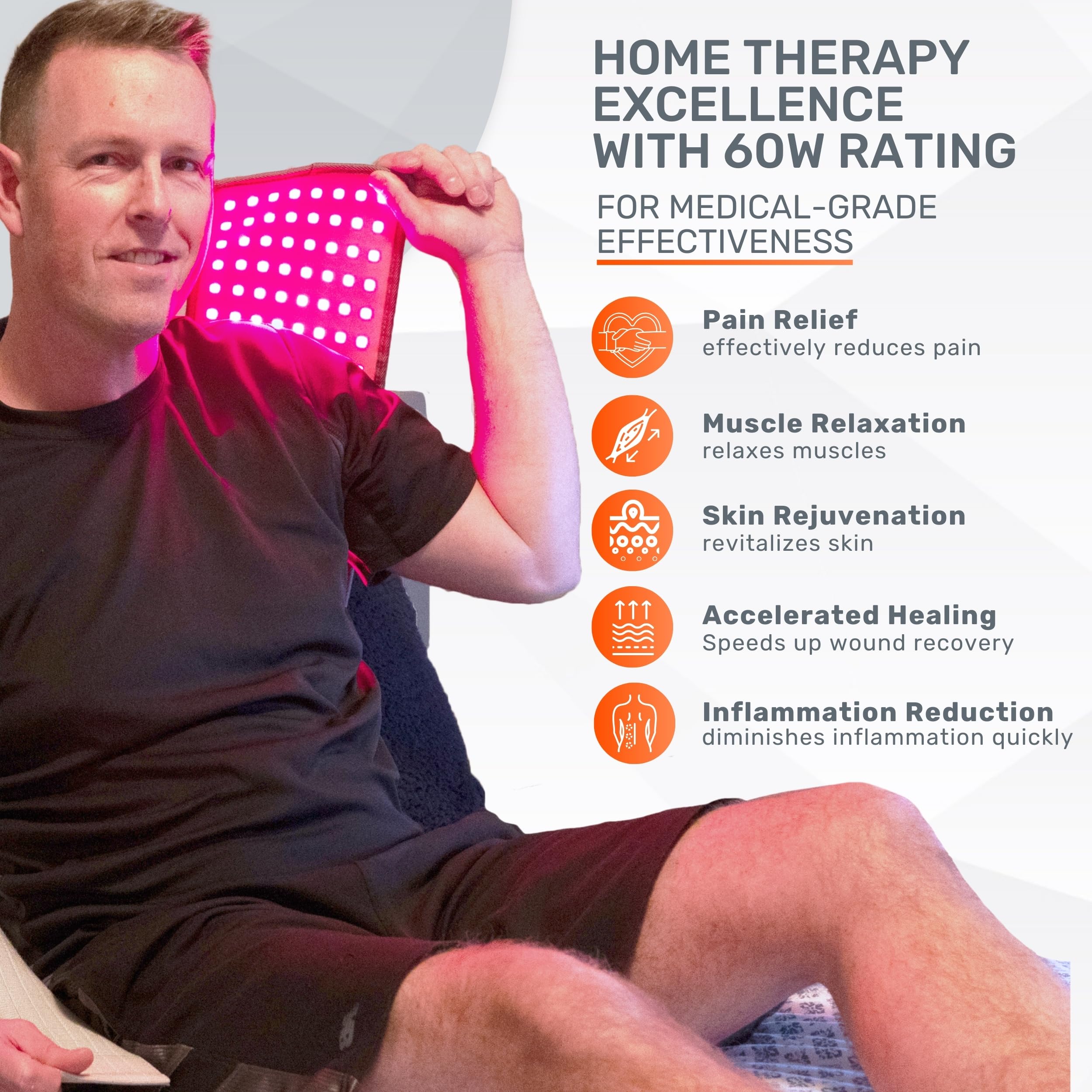 LOOKEE HealGlow Pro Medical Infrared & Red-Light Therapy Belt - LED Technology - 60W Powerful LOOKEE