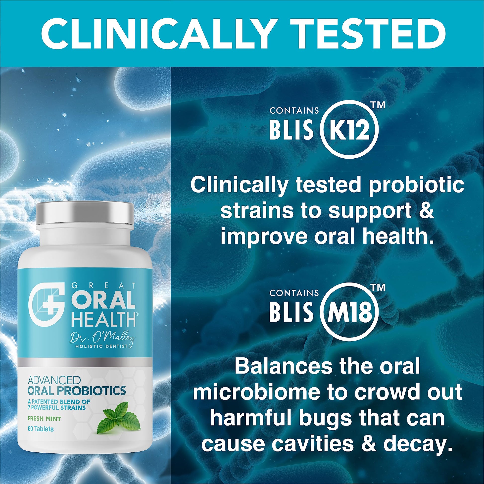 Oral Probiotics for Mouth Bad Breath Treatment for Adults: Dentist Formulated Advanced Great Oral Health