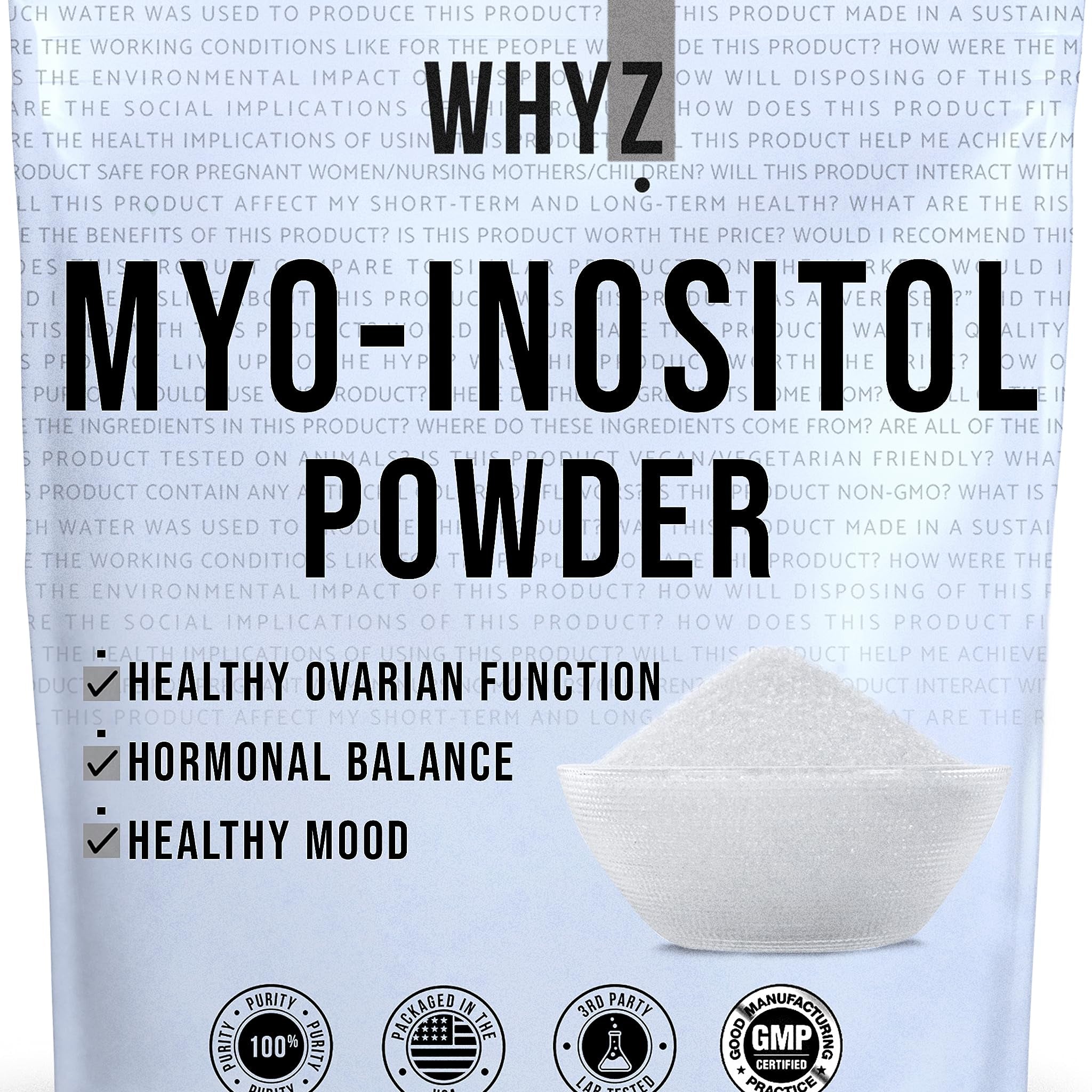 Myo-Inositol Powder 8oz, Natural Myo Inositol Supplement for Ovarian Support