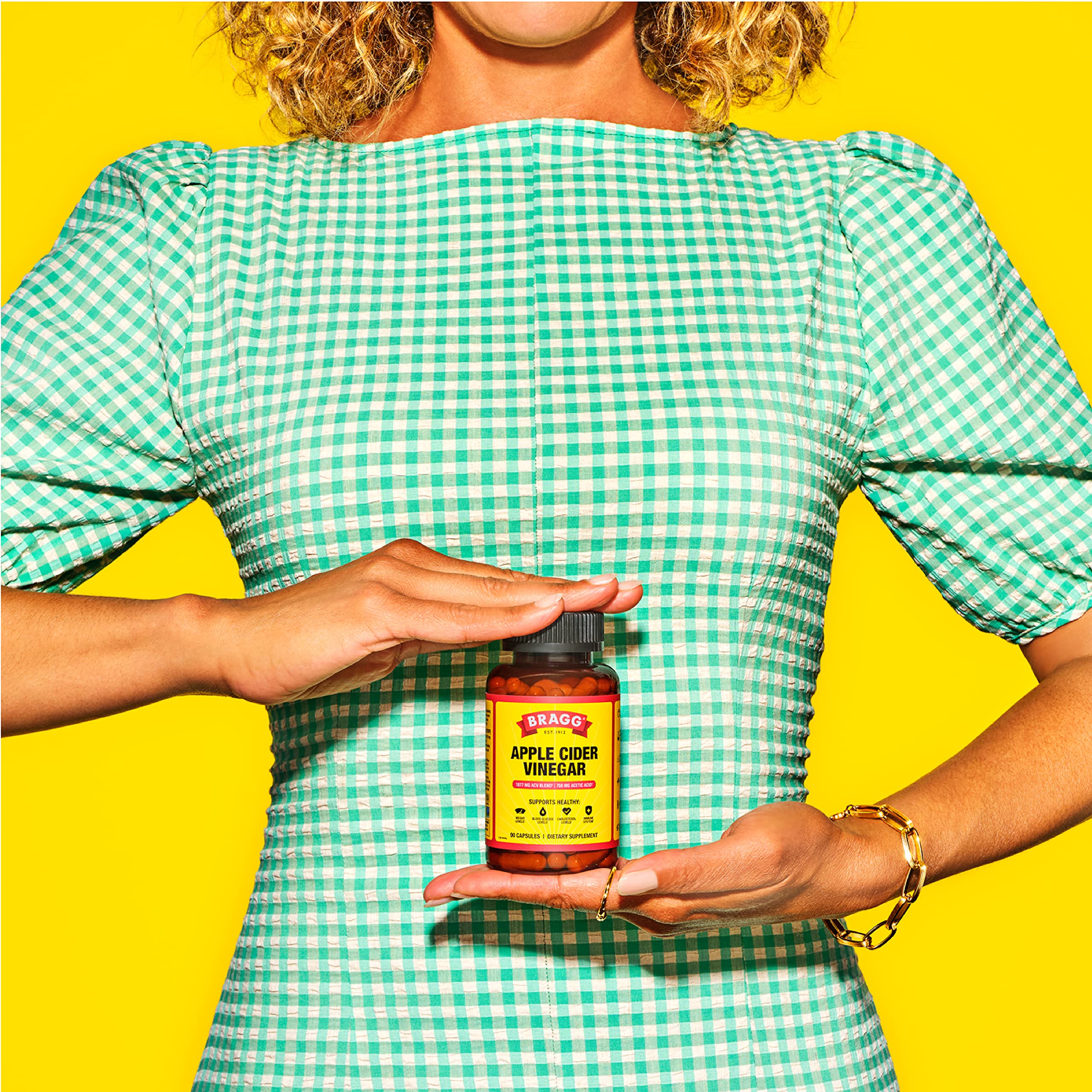 Bragg Apple Cider Vinegar Capsules - Vitamin D3 & Zinc - 750mg of Acetic Acid – Immune Bragg