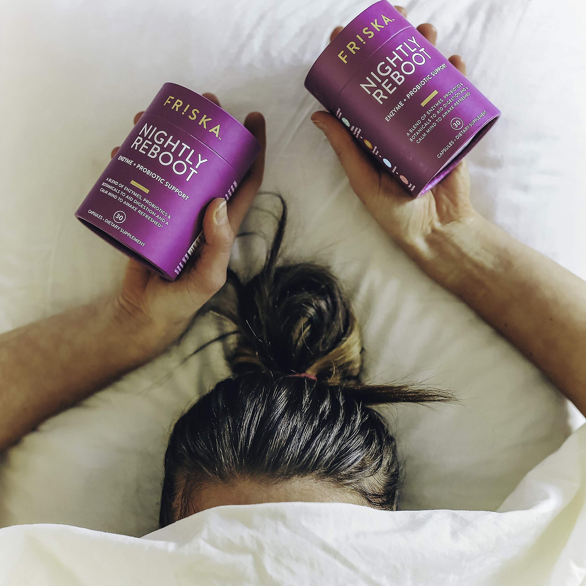 FRISKA Nightly Reboot Enzyme and Probiotics Supplement, Promotes Better Digestion FR!SKA