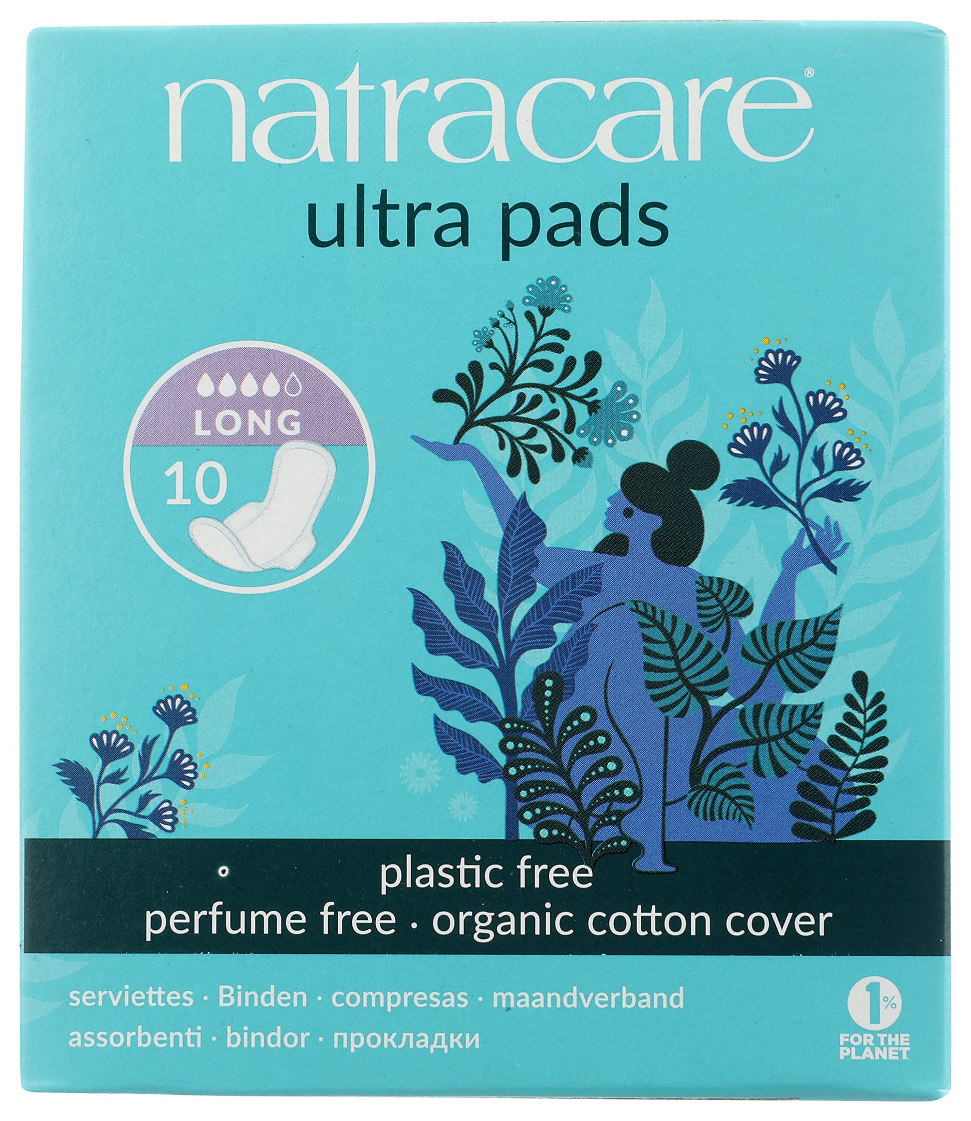 Natracare Slim Fitting Ultra Pads with Wings, Long, Made with Certified Organic Cotton NATRACARE