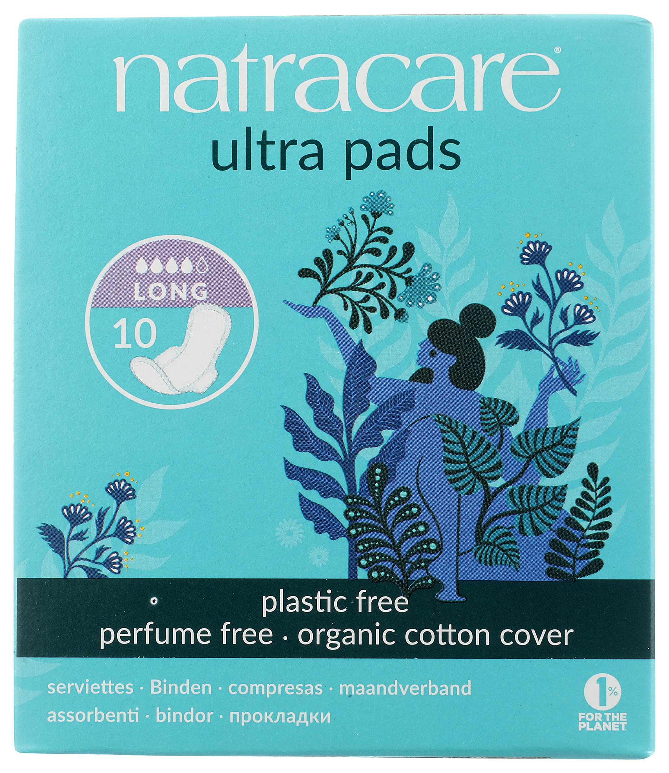 Natracare Slim Fitting Ultra Pads with Wings, Long, Made with Certified Organic Cotton NATRACARE