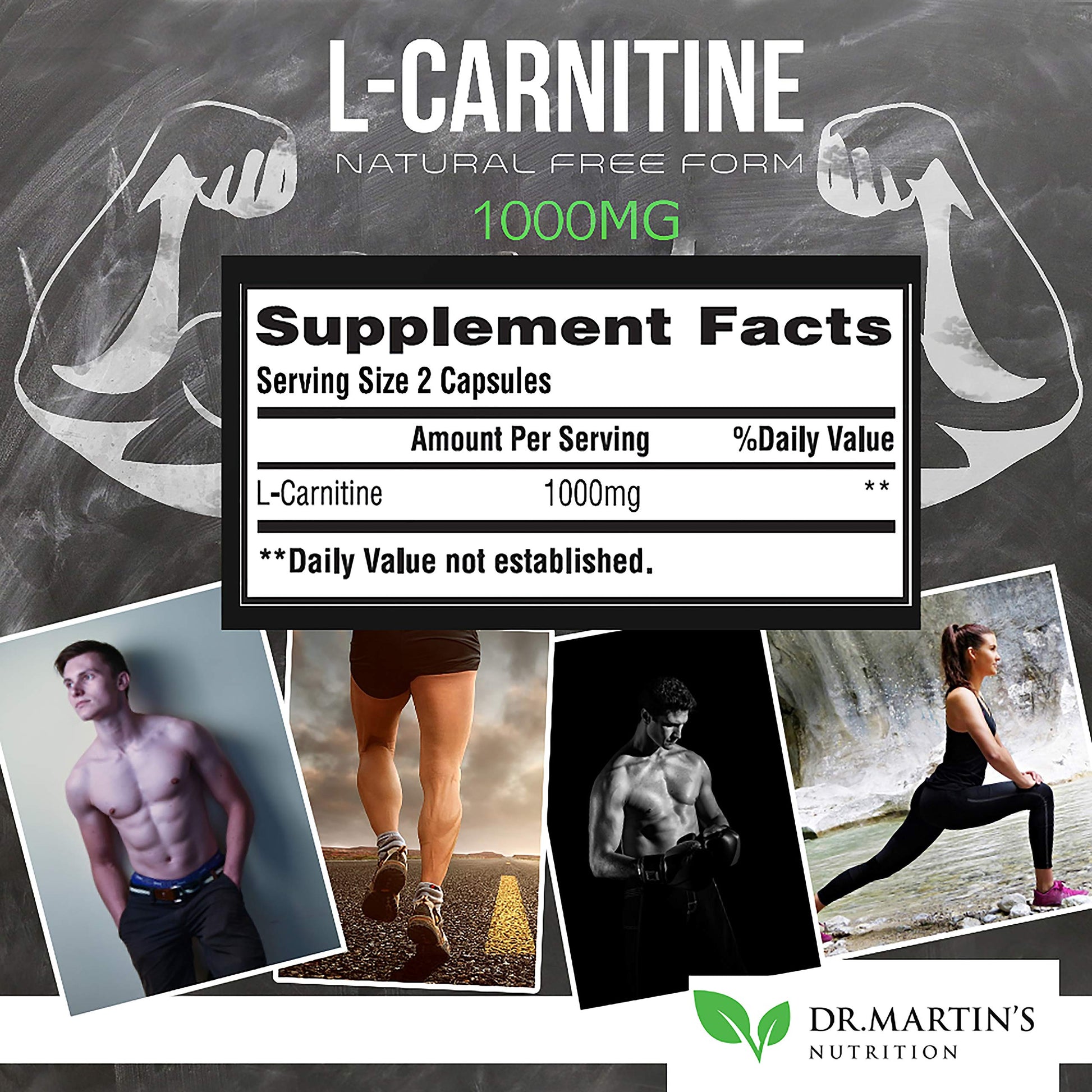 DR. MARTIN'S NUTRITION Extra Strength L-Carnitine - 200 Capsules - 1000mg Per Serving DR. MARTIN'S NUTRITION