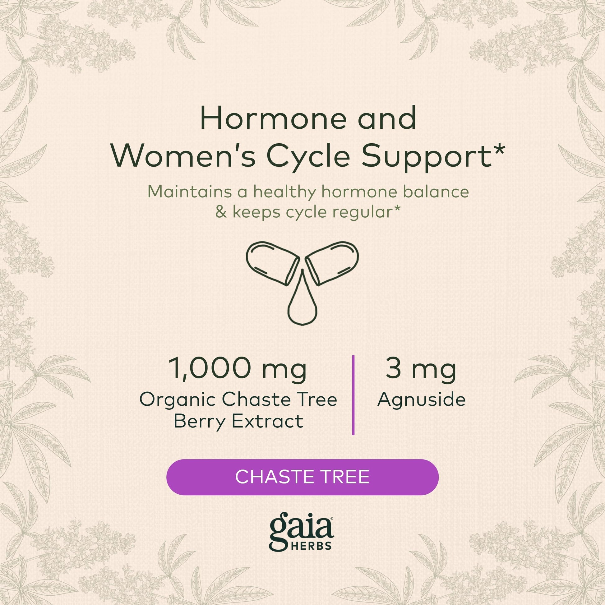 Gaia Herbs Vitex Berry (Chaste Tree) - Supports Hormone Balance & Fertility Gaia Herbs