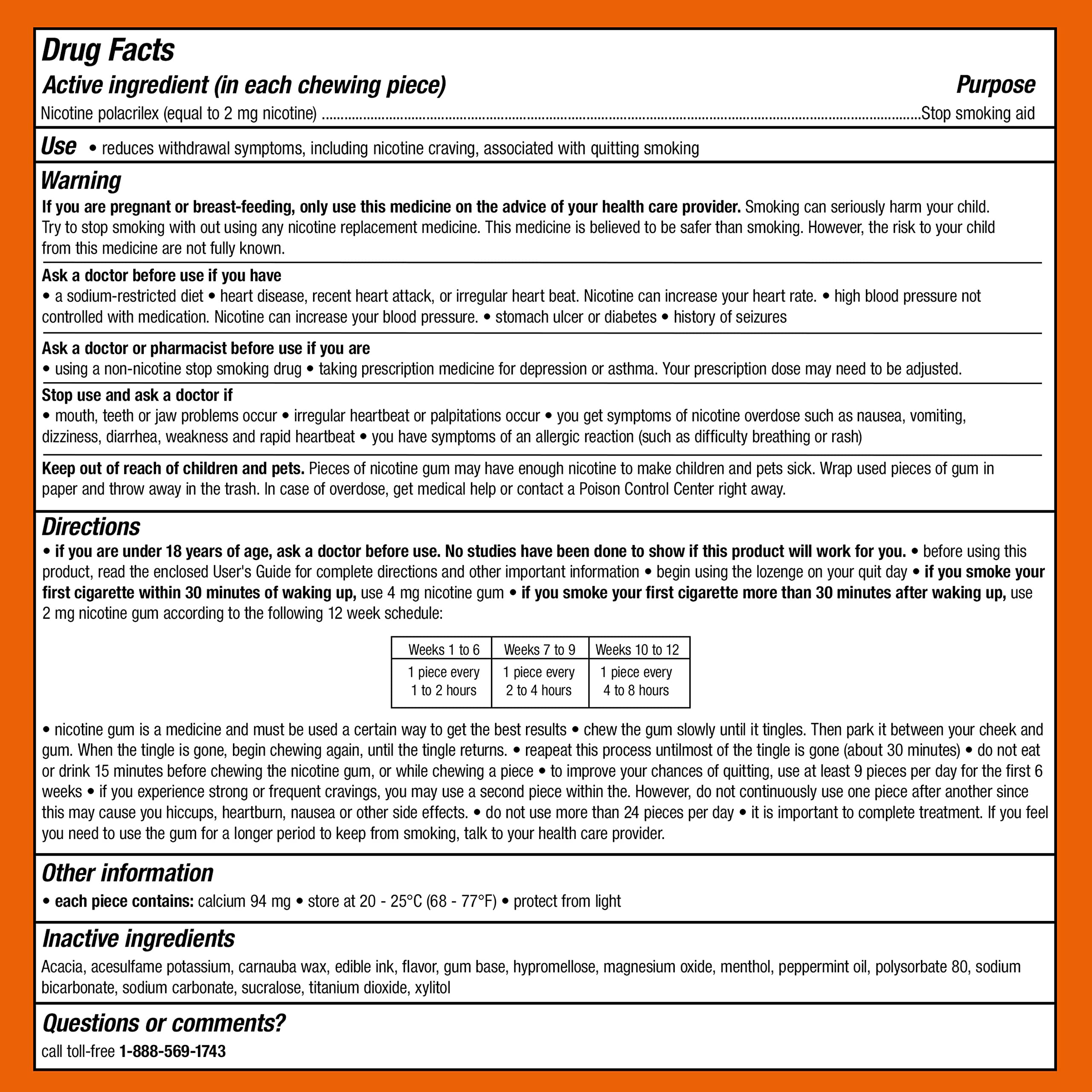 Nicorette 2 mg Nicotine Gum to Help Stop Smoking - Fruit Chill Flavored Nicorette