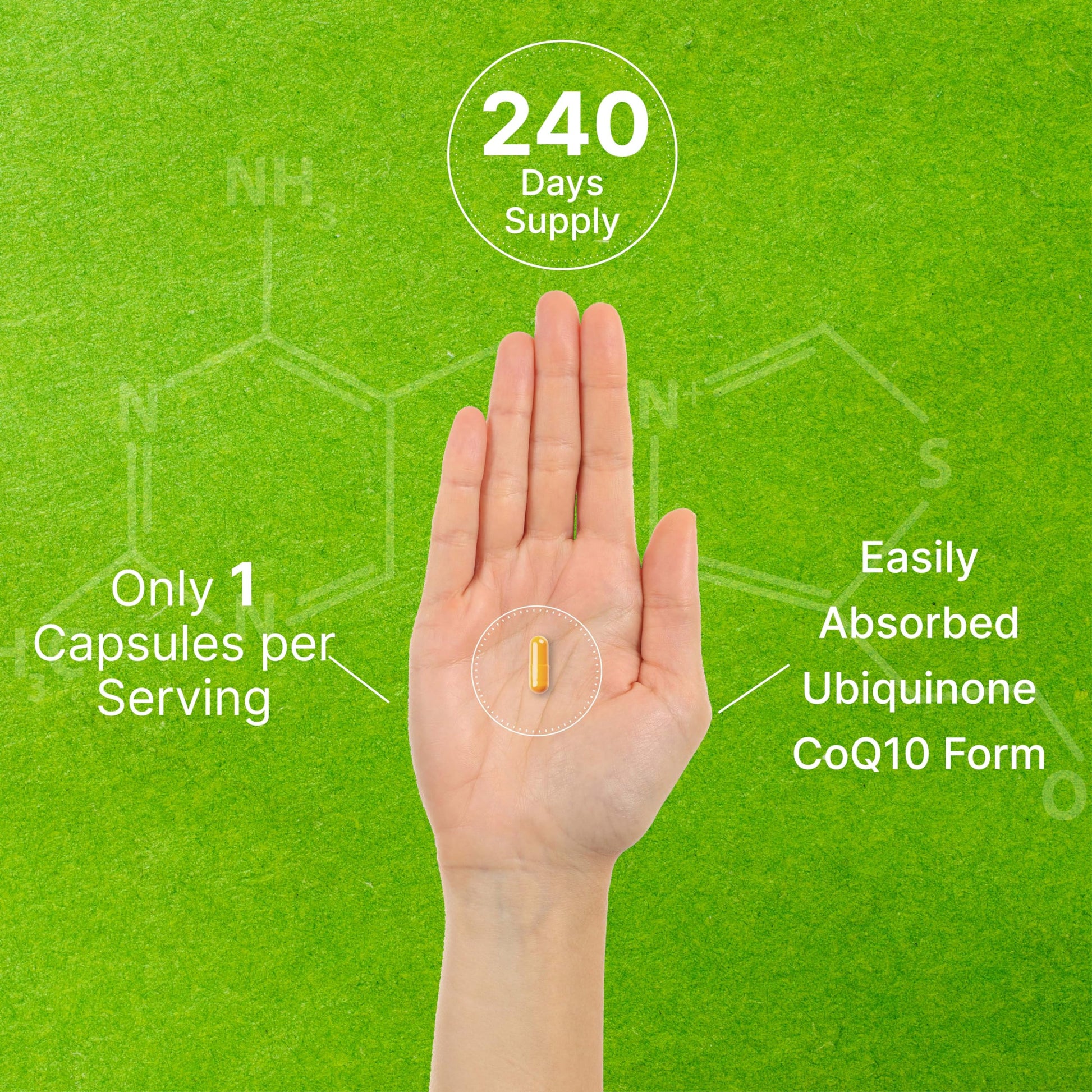 CoQ10 100mg, 240 Capsules – with Omega 3 Fatty Acid 100mg – Bioavailable Coenzyme DEAL SUPPLEMENT