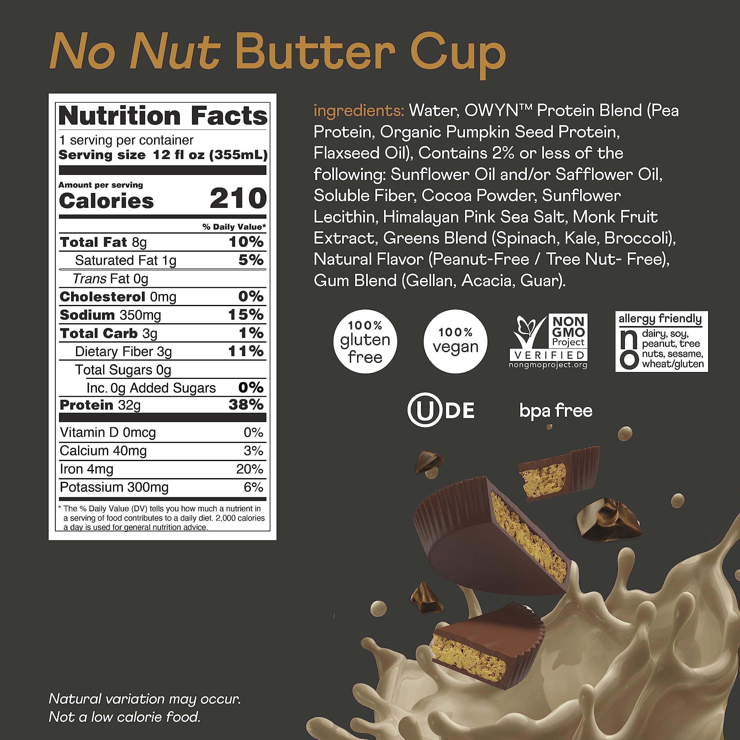 OWYN Only What You Need Pro Elite Vegan High Protein Keto Shake, 32g Protein, 9 Amino OWYN Only What You Need