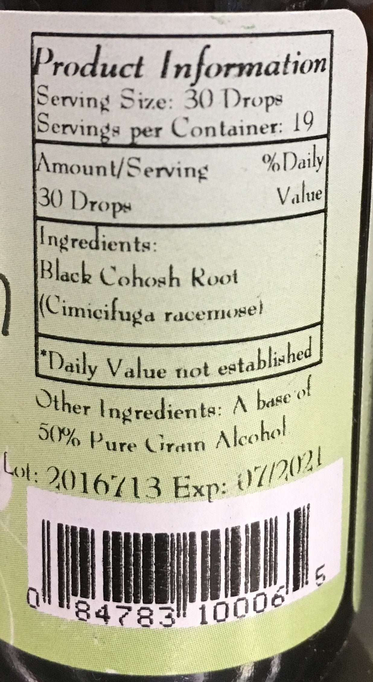 Best Botanicals Black Cohosh Root Extract 1 oz. Best Botanicals