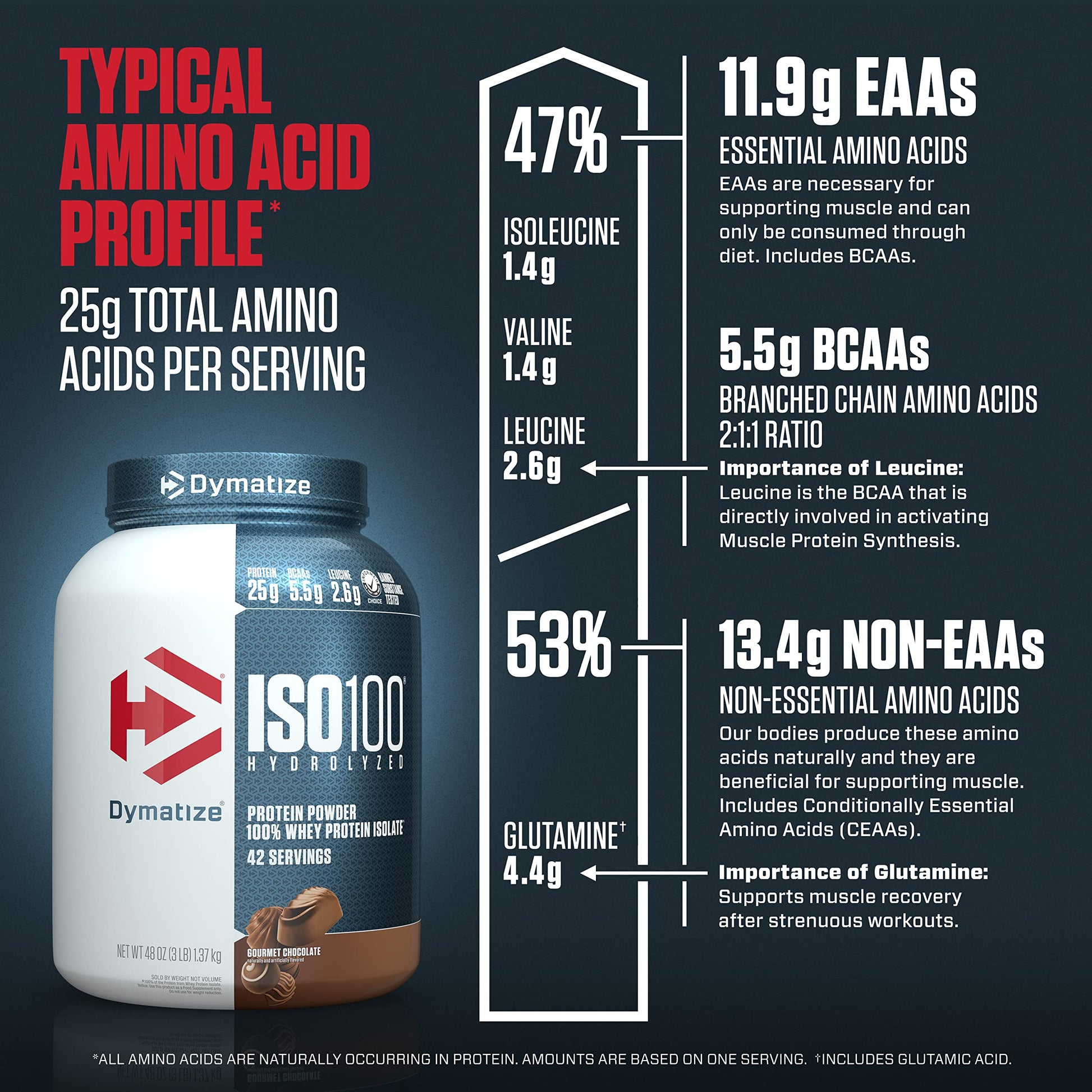 Dymatize ISO100 Hydrolyzed Protein Powder, 100% Whey Isolate Protein, 25g of Protein Dymatize