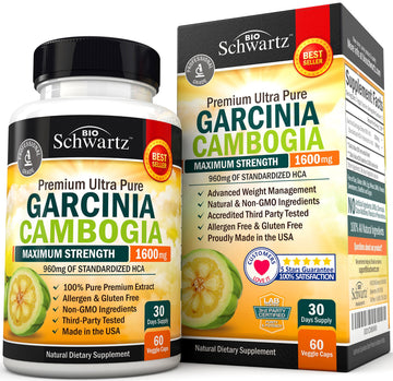 Garcinia Cambogia Weight Loss Pills - Maximum Strength Appetite Suppressant & Fat Burner