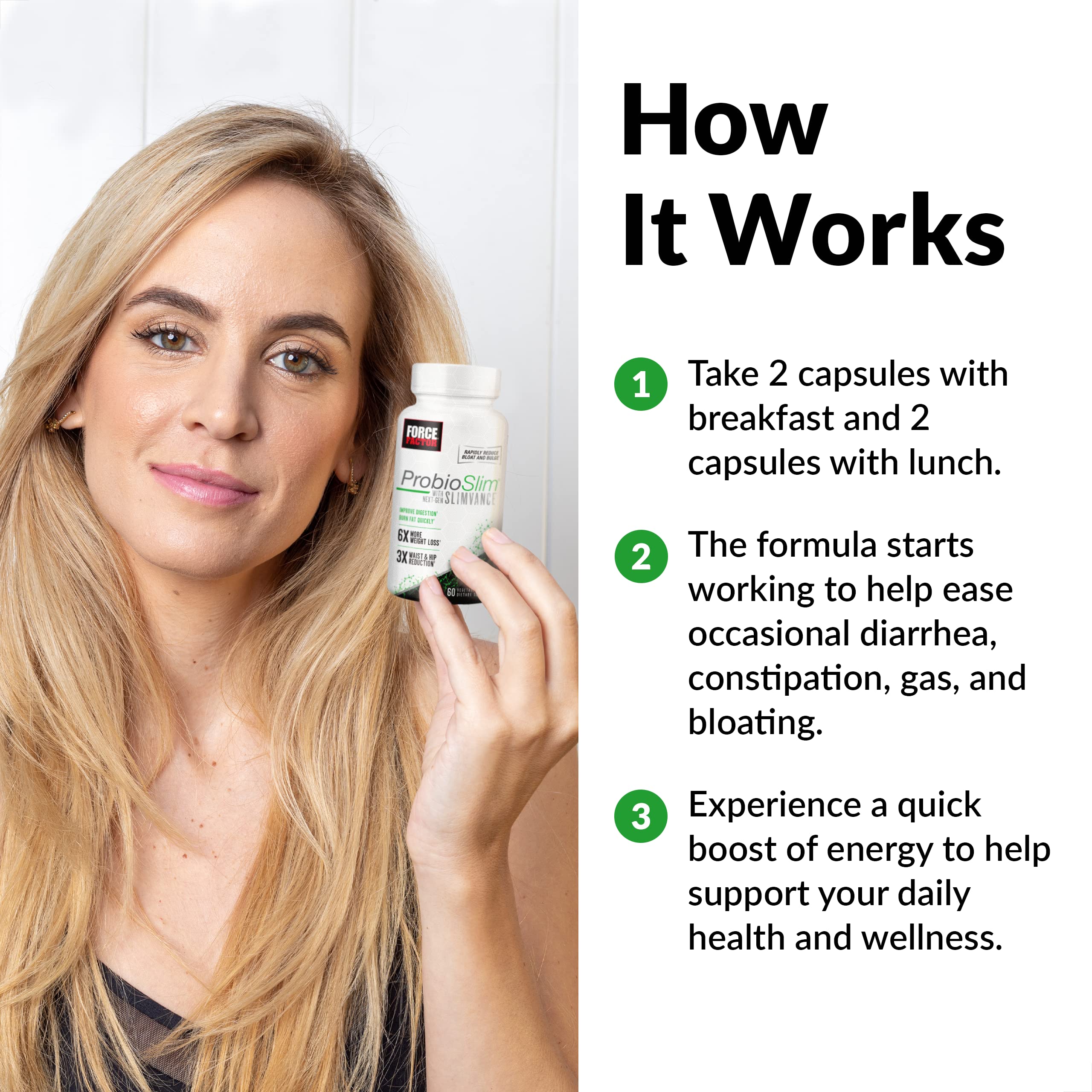 FORCE FACTOR ProbioSlim with Next-Gen SLIMVANCE Thermogenic + Probiotic Fat Burner Force Factor