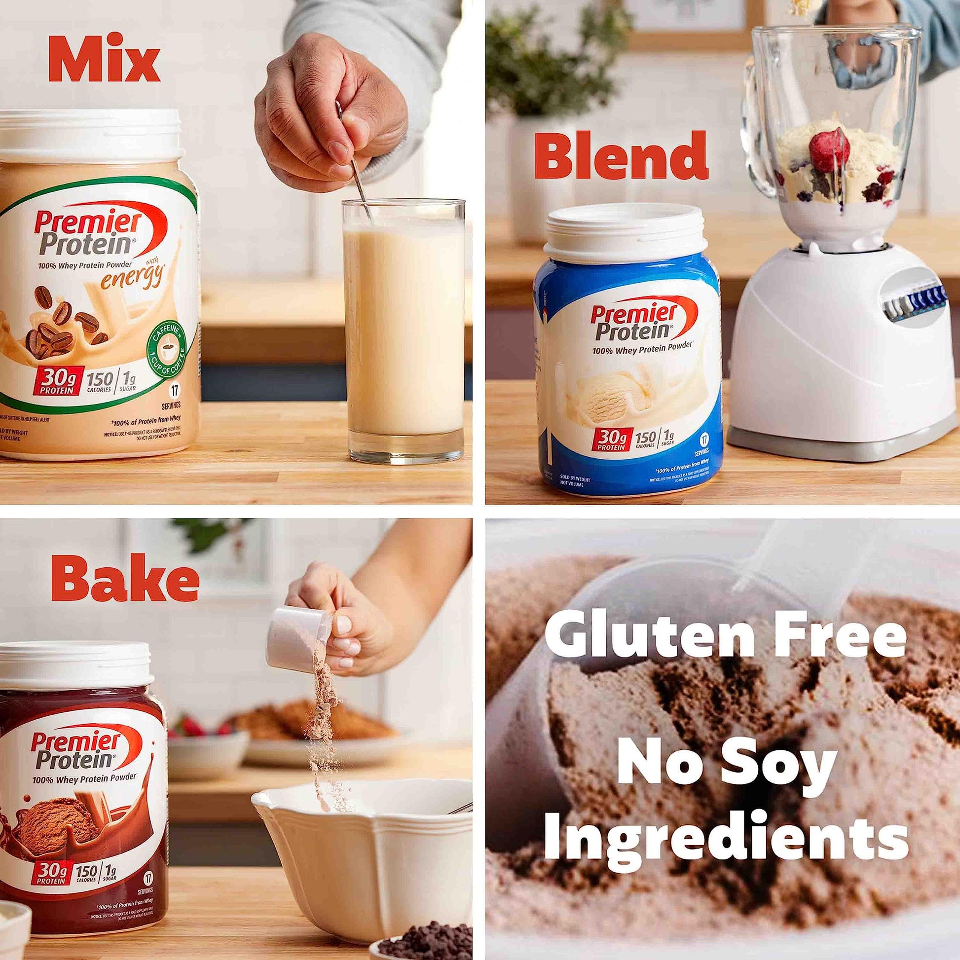 Premier Protein Powder, Cafe Latte , 30g Protein, 1g Sugar, 100% Whey Protein Premier Protein