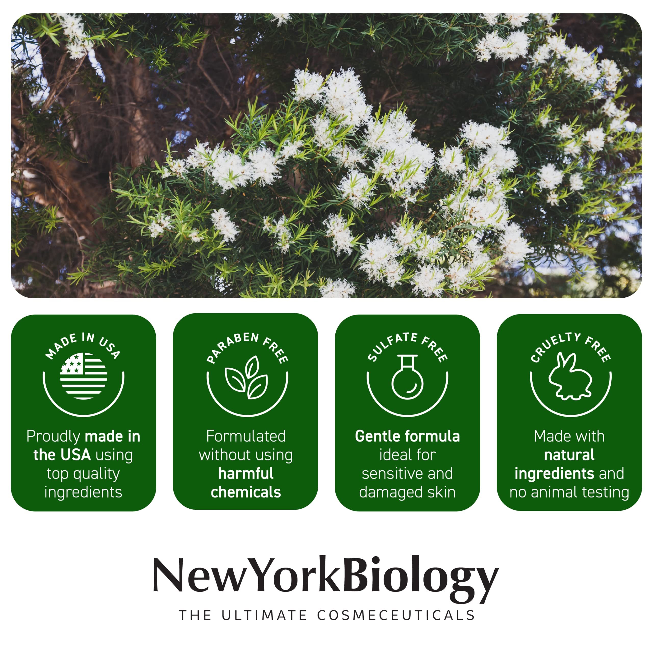 New York Biology Tea Tree Oil Foot Cream for Dry Cracked Feet, Athletes Foot, Nail Fungus NEW YORK BIOLOGY THE ULTIMATE COSMECEUTICALS