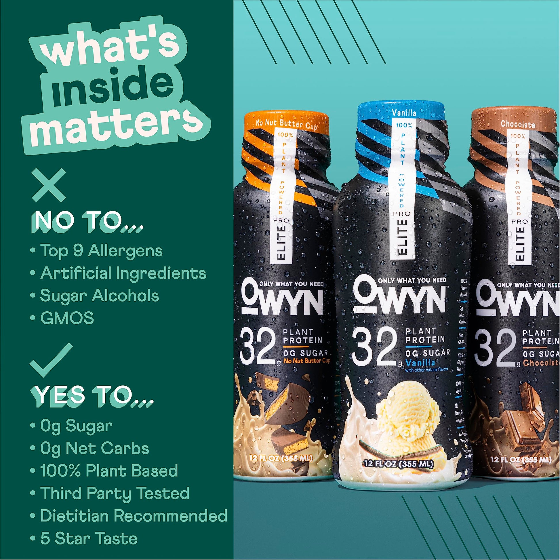 OWYN Only What You Need Pro Elite Vegan High Protein Keto Shake, 32g Protein, 9 Amino OWYN Only What You Need