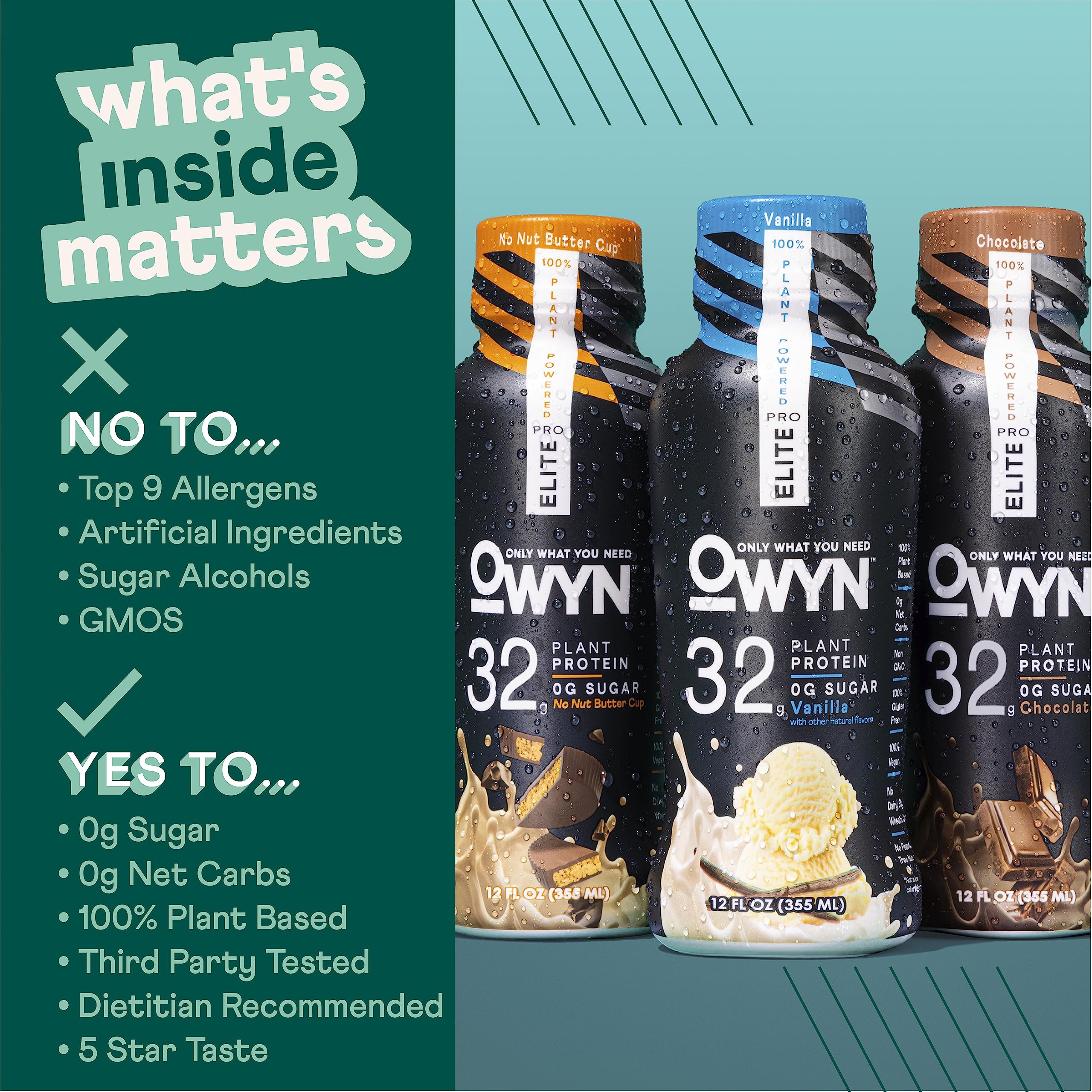OWYN Only What You Need Pro Elite Vegan High Protein Keto Shake, 32g Protein, 9 Amino OWYN Only What You Need