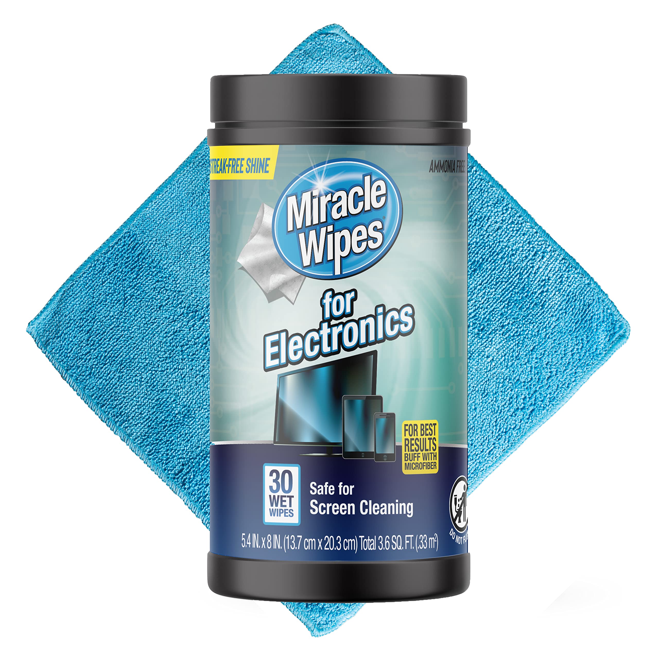 MiracleWipes for Electronics Cleaning - Screen Wipes Designed for TV, Phones, Monitors Miracle Brands