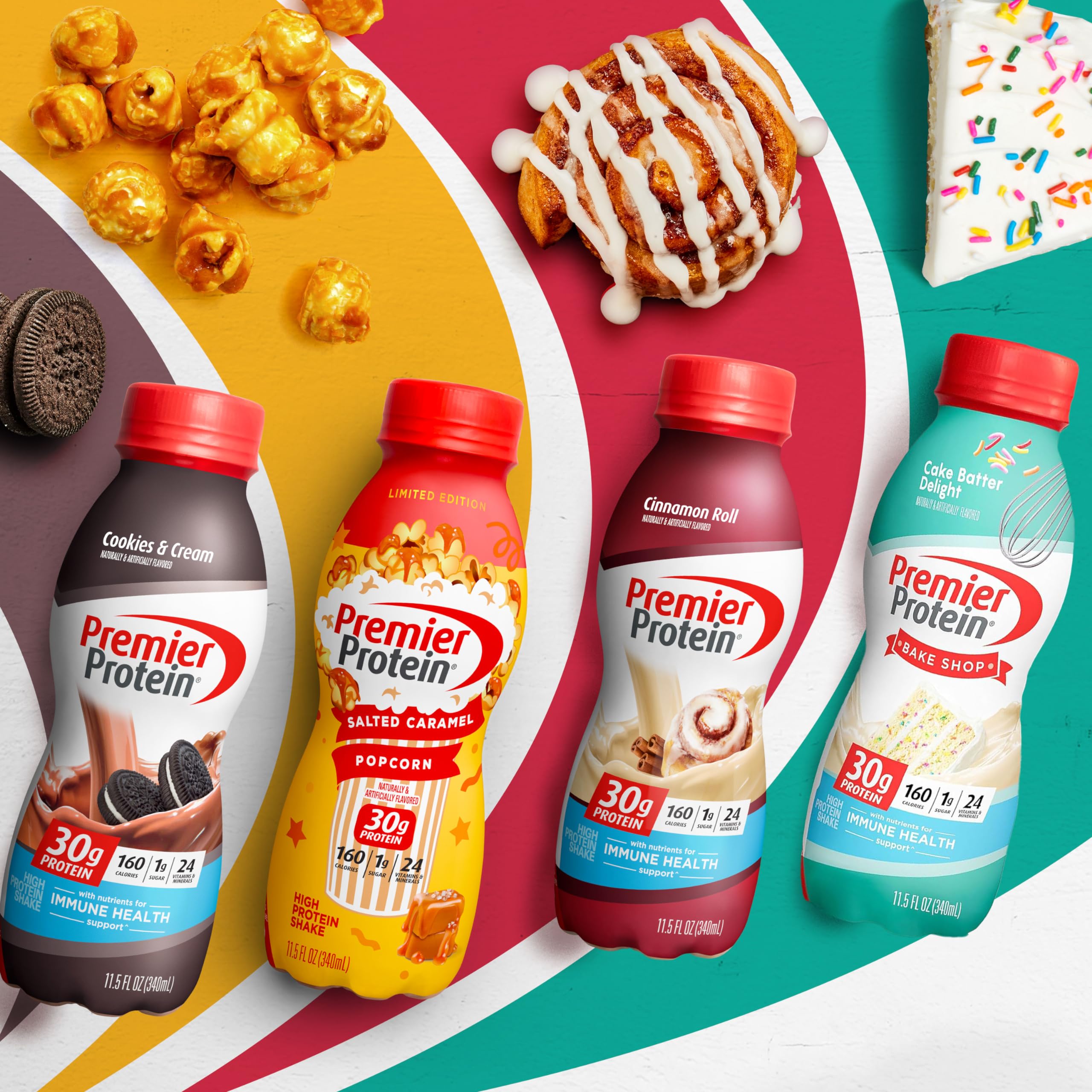 Premier Protein Shake Limited Edition Salted Caramel Popcorn, 30g 1g Sugar 24 Vitamins Premier Protein