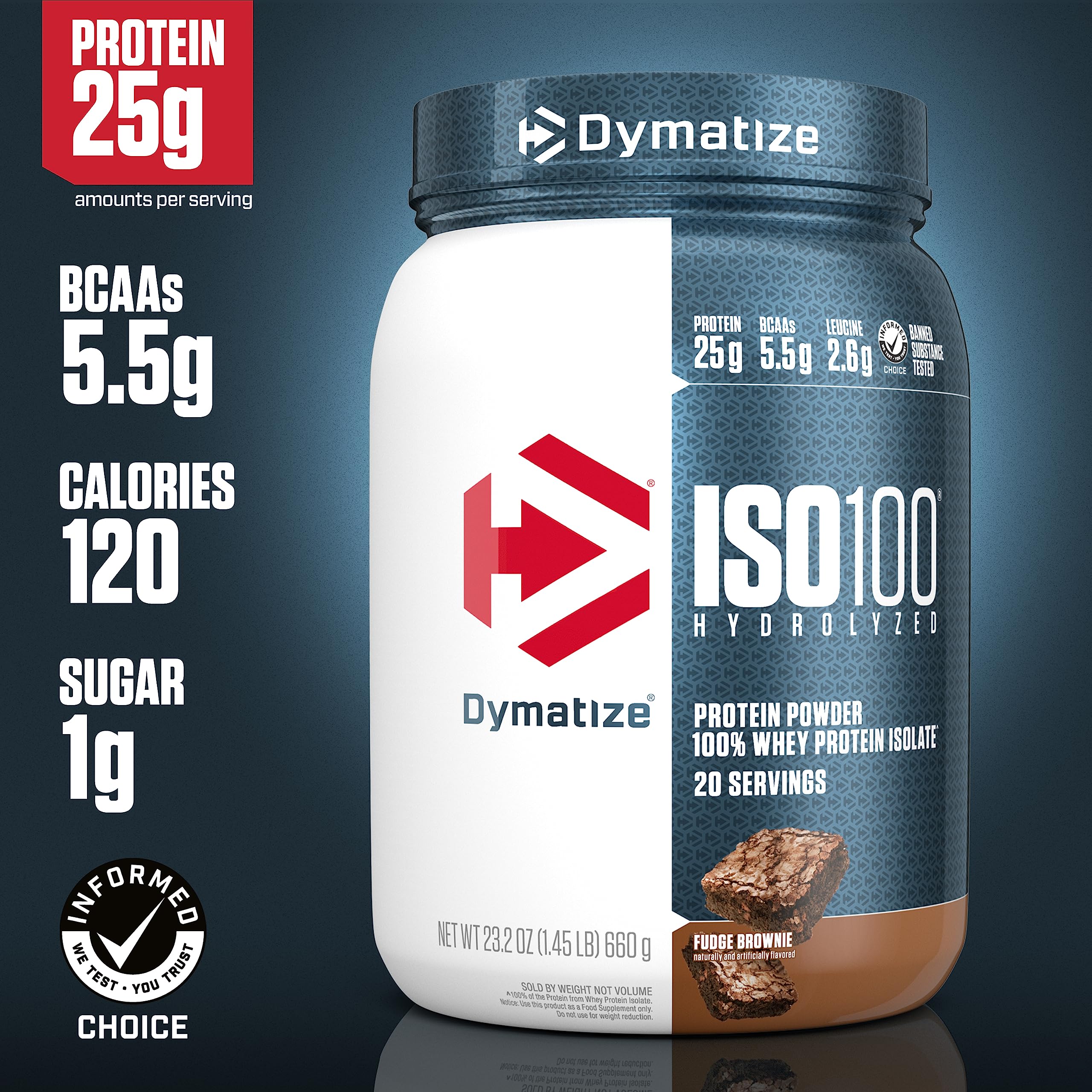 Dymatize ISO100 Hydrolyzed Protein Powder, 100% Whey Isolate Protein, 25g of Protein Dymatize