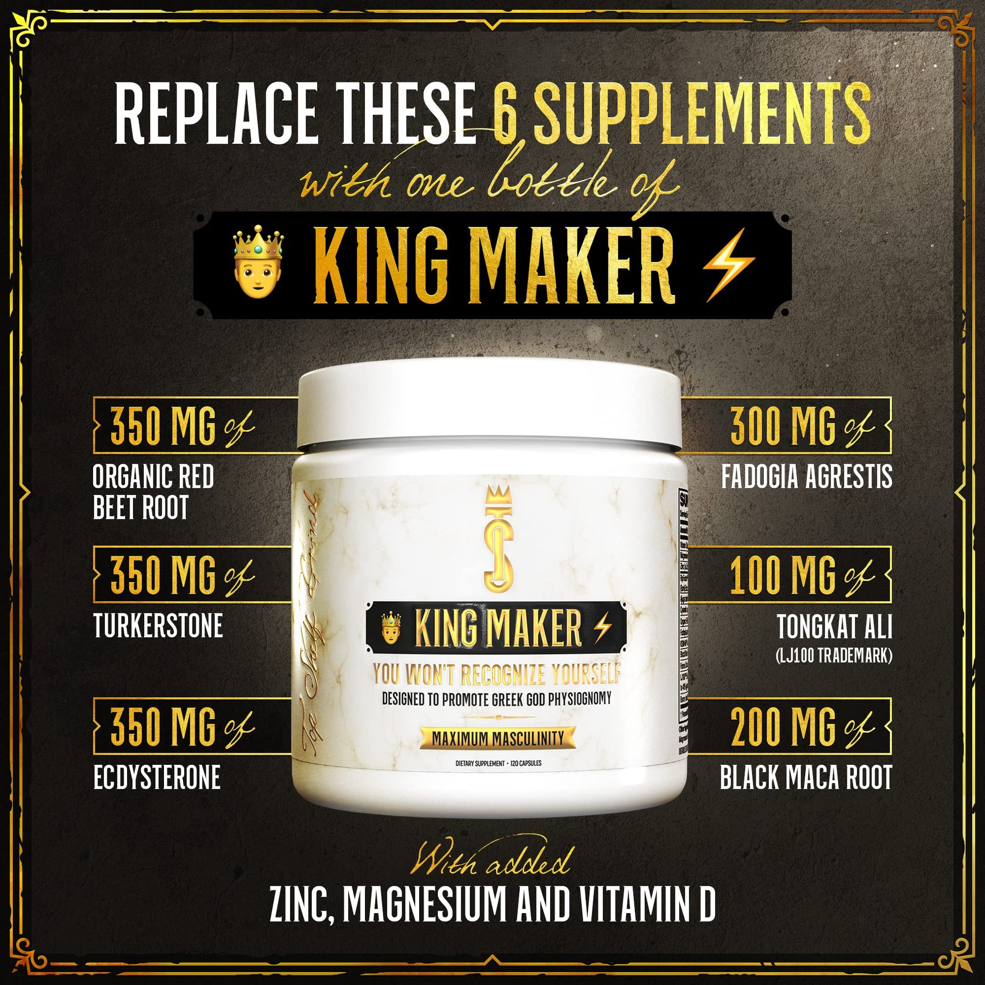 Top Shelf Grind King Maker, 13-in-1 Anabolic Supplement for Men to Increase Stamina Join Top Shelf Grind
