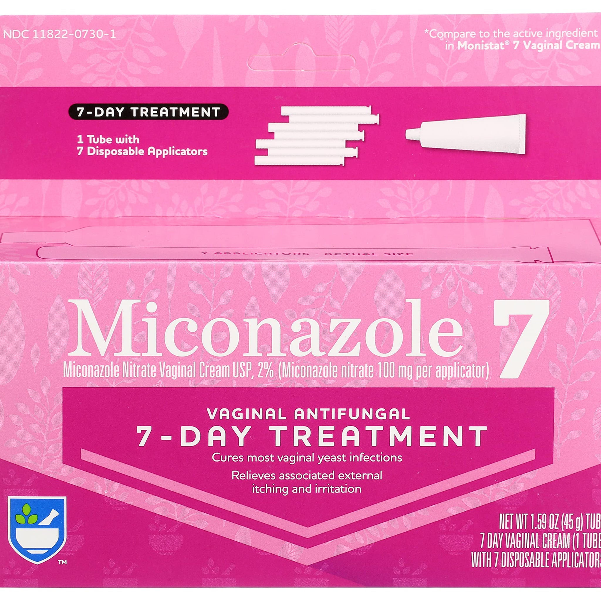 Rite Aid Miconazole 7, Miconazole Nitrate Vaginal Cream, USP 2% | 7 Day Treatment | Antifungal Cream