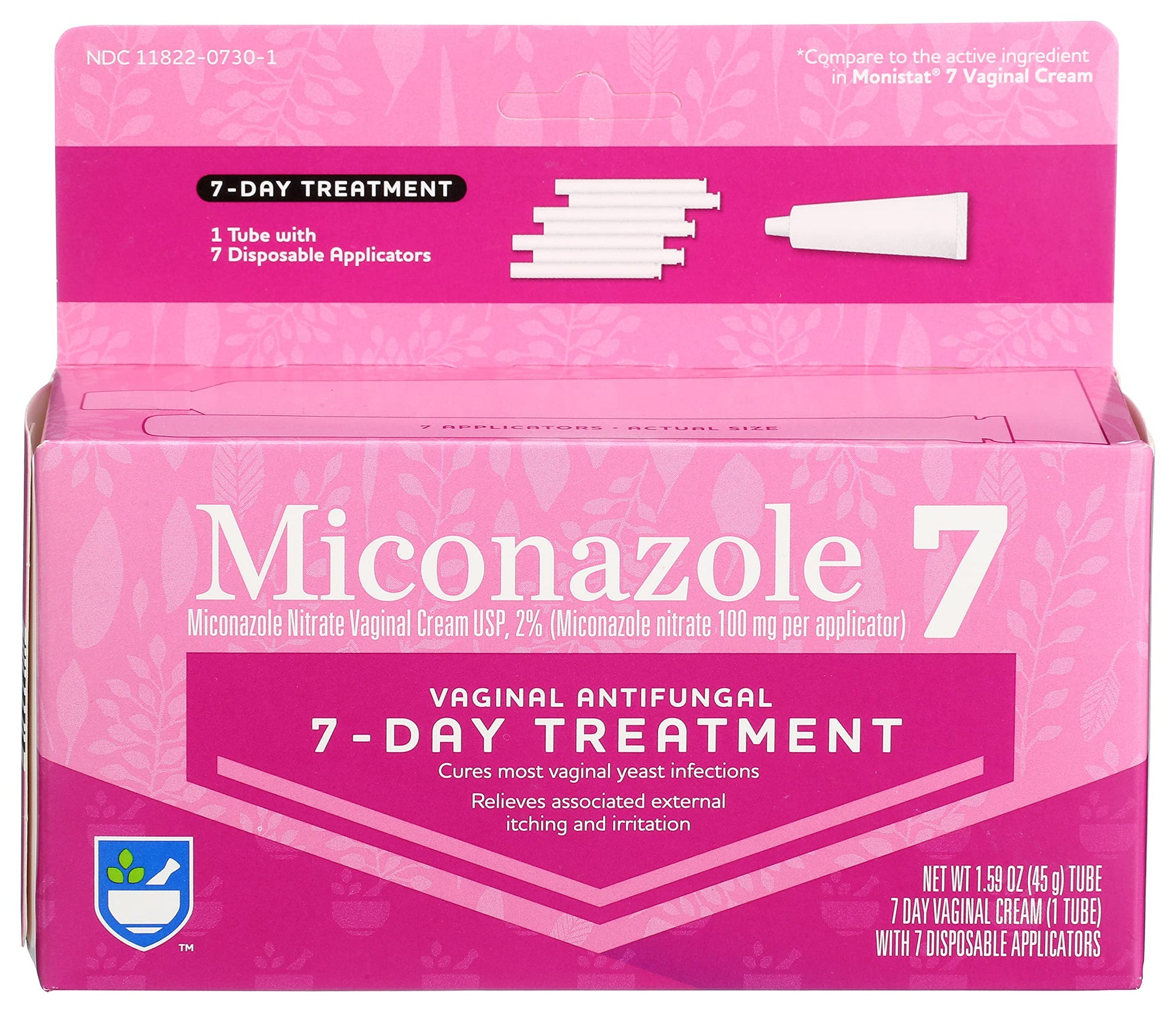 Rite Aid Miconazole 7, Miconazole Nitrate Vaginal Cream, USP 2% | 7 Day Treatment | Antifungal Cream