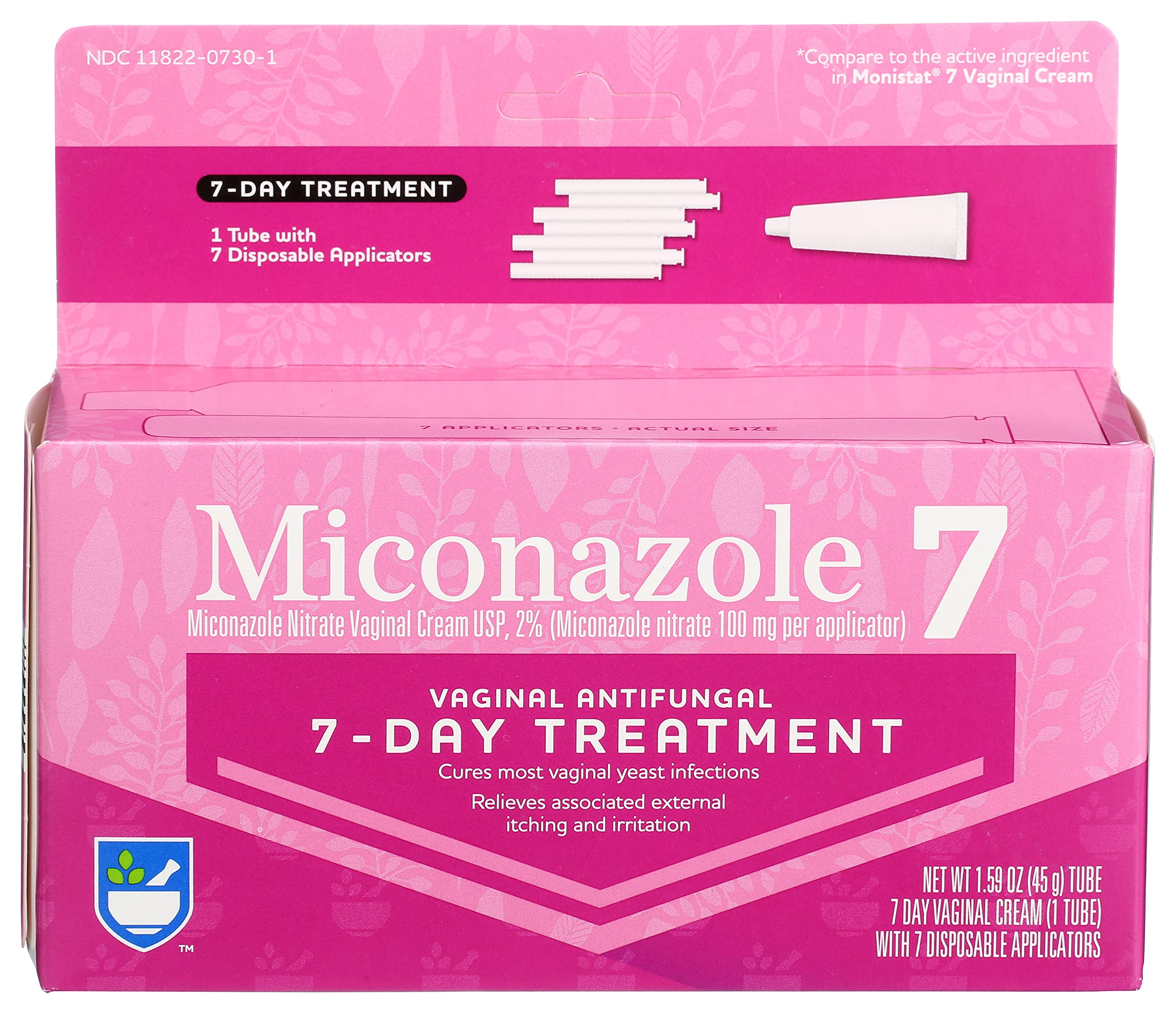 Rite Aid Miconazole 7, Miconazole Nitrate Vaginal Cream, USP 2% | 7 Day Treatment | Antifungal Cream