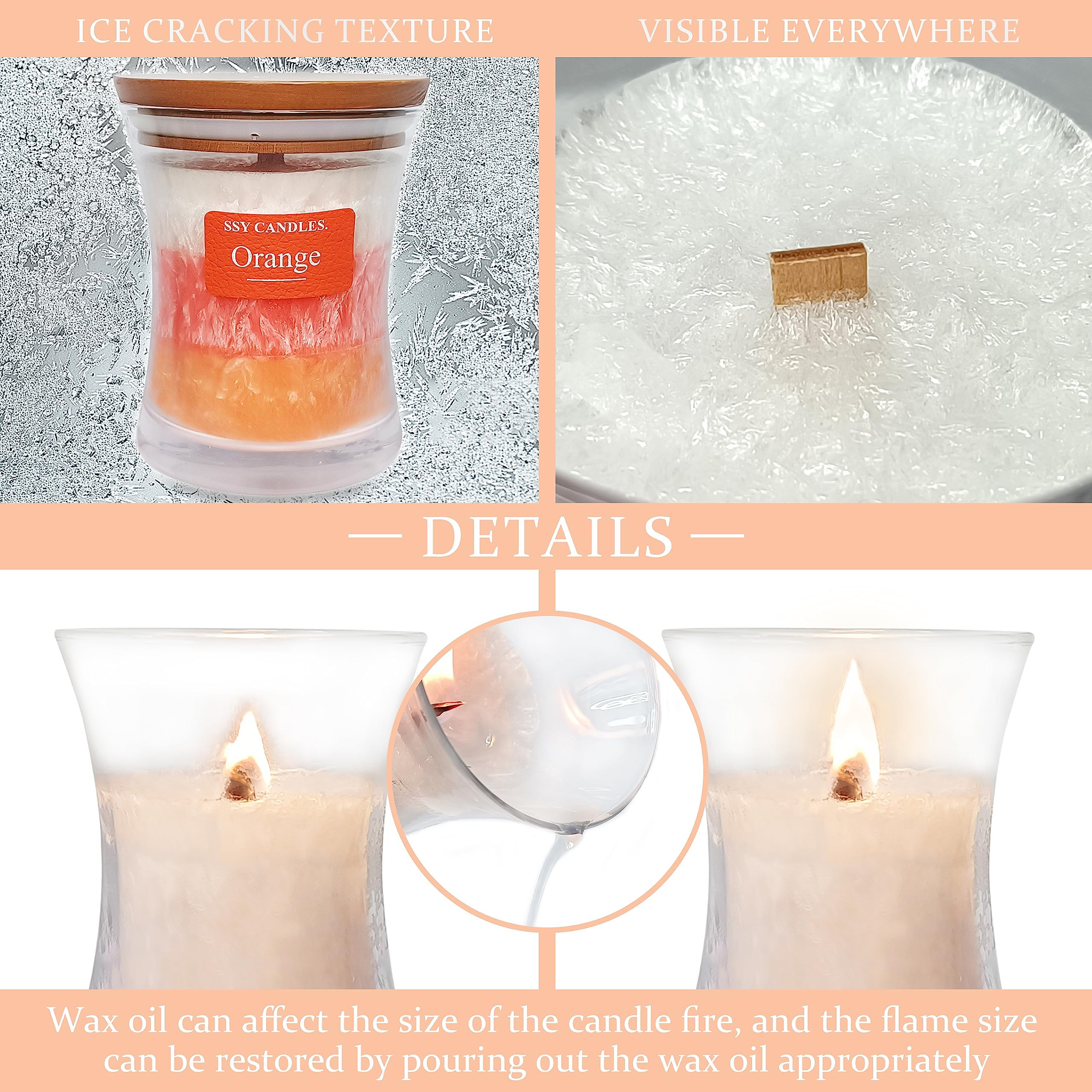 Citrus Jar Aromatherapy Candle Scented Candle Handmade Soy Candles Wood Candles Wick Fragrance SEUCRWAX