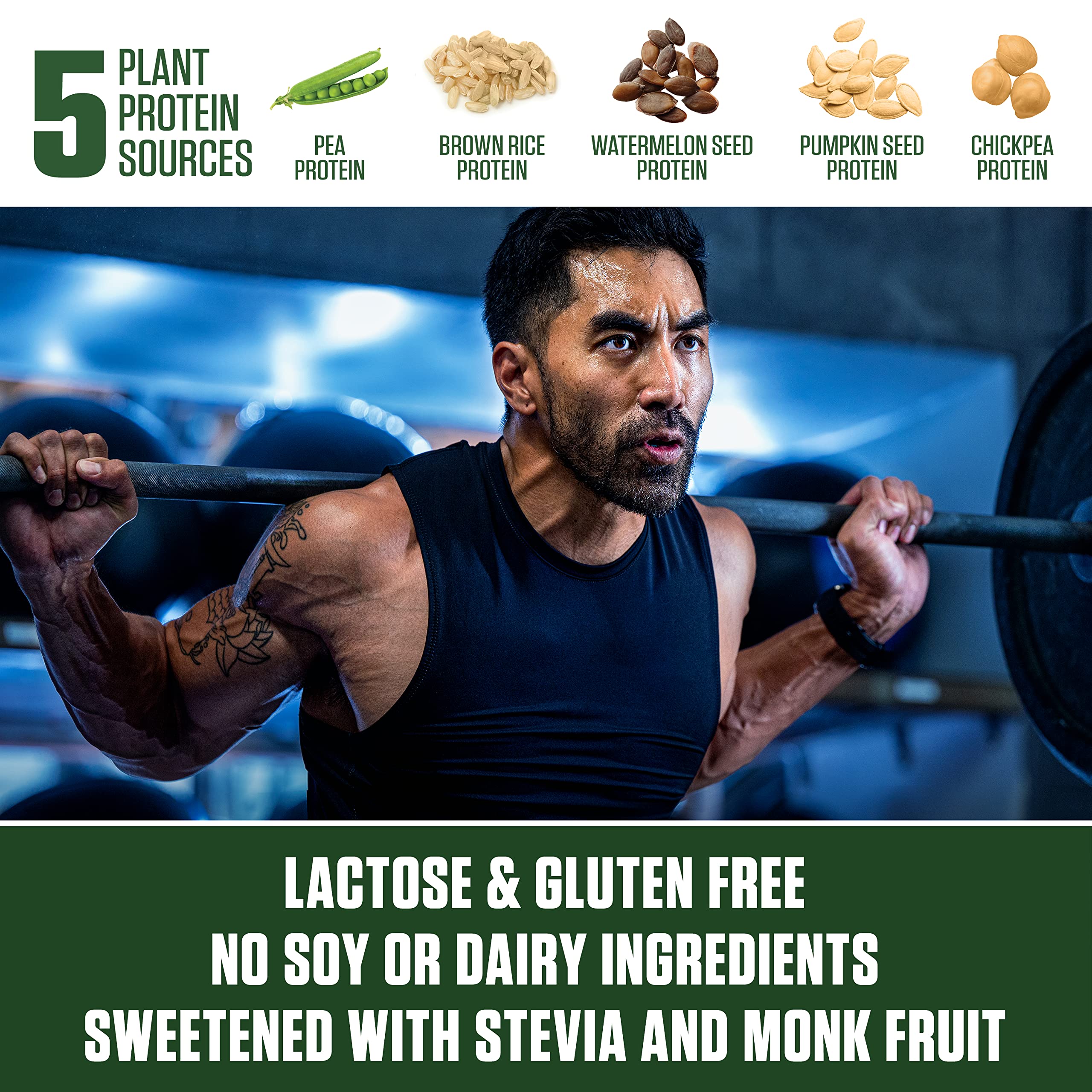 Dymatize Vegan Plant Protein, Creamy Chocolate, 25g Protein, 4.8g BCAAs, Complete Dymatize