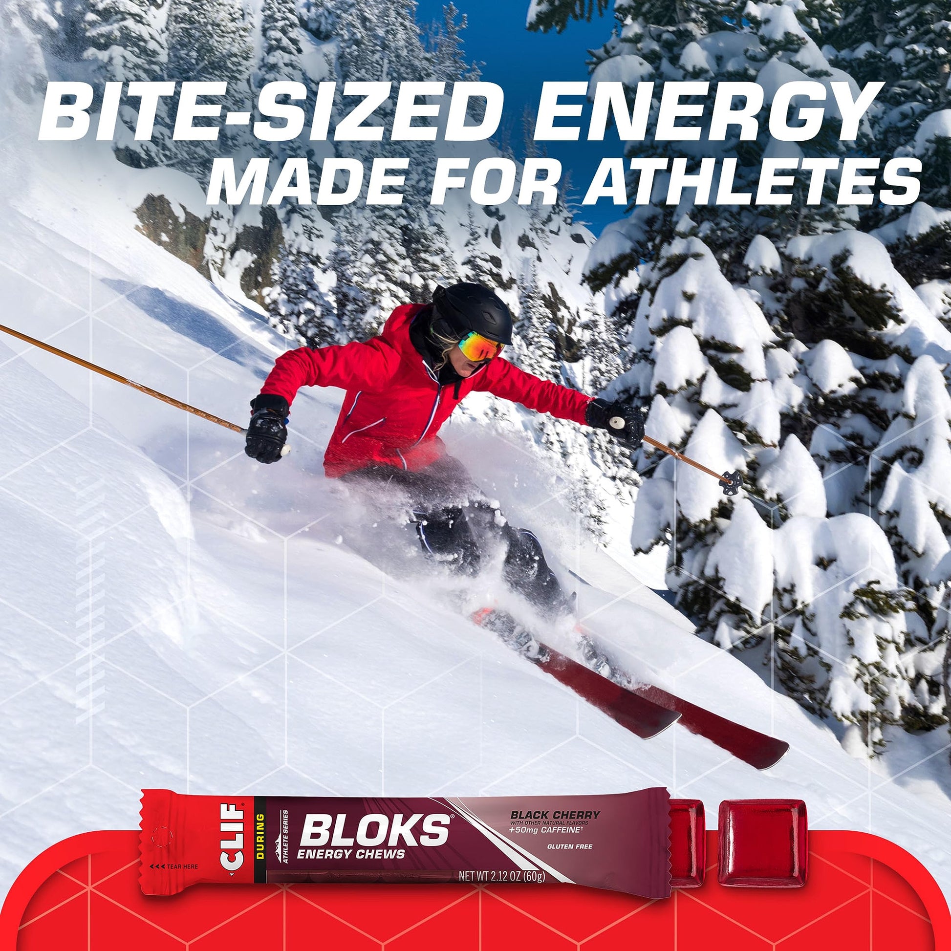 CLIF BLOKS - Black Cherry Flavor with Caffeine - Energy Chews - Non-GMO