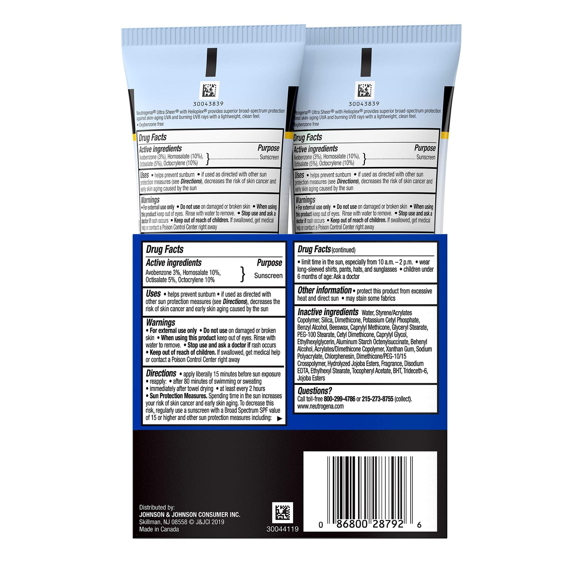 Neutrogena Ultra Sheer Dry-Touch Water Resistant and Non-Greasy Sunscreen Neutrogena