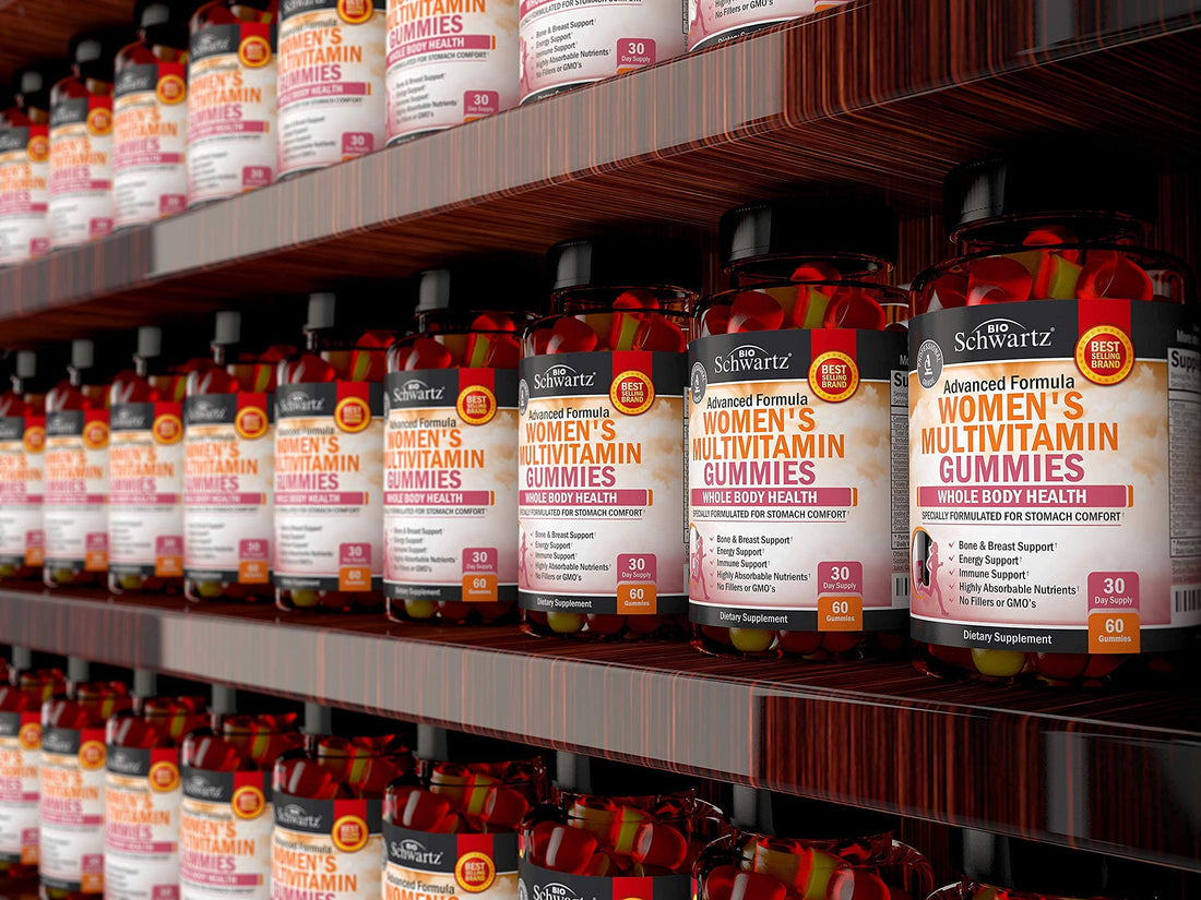 Women's Multivitamin Gummies with A C B6 B12 D & E Vitamins for Immune Support