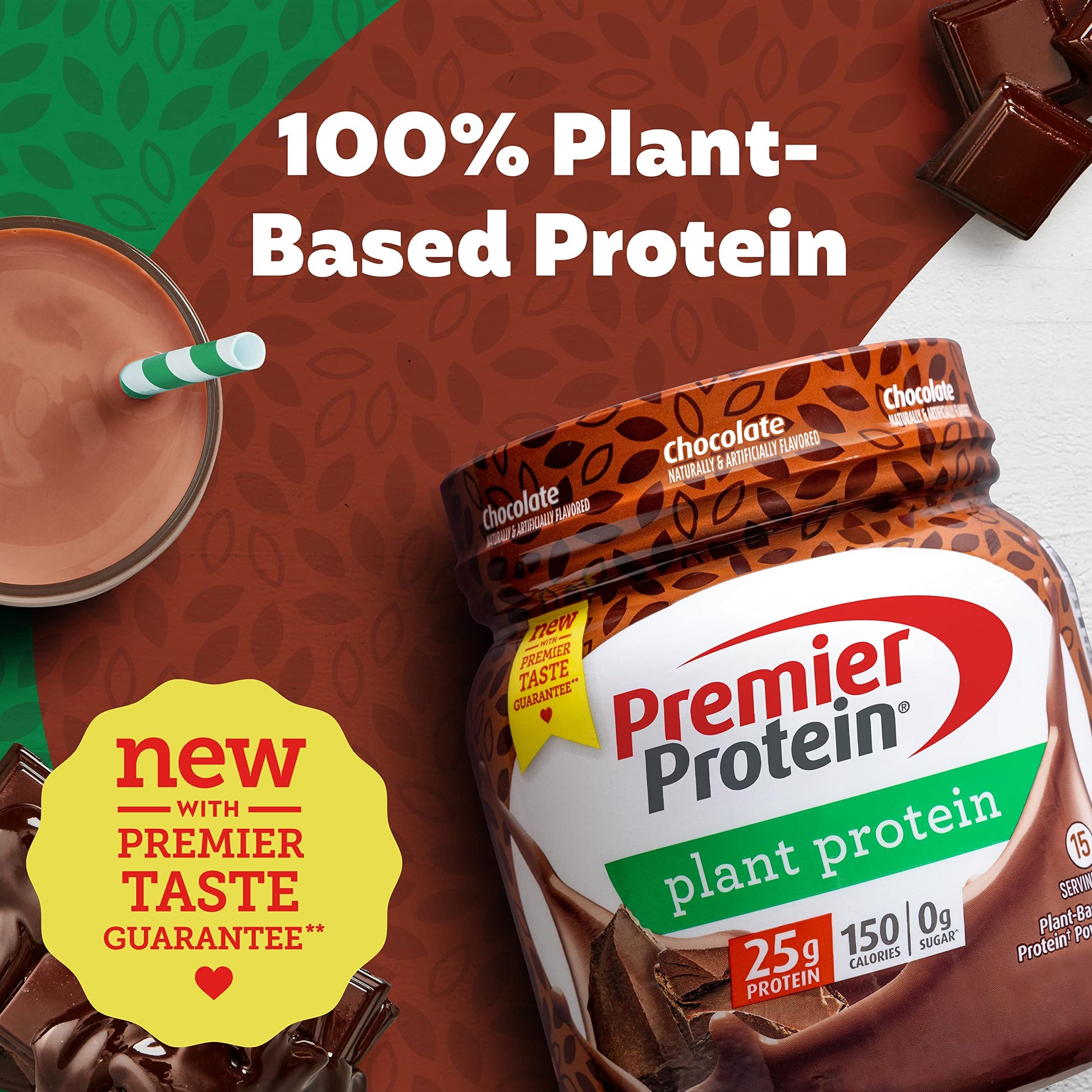 Premier Protein Powder Plant Protein, Chocolate, 25g Plant-Based Protein, 0g Sugar Premier Protein