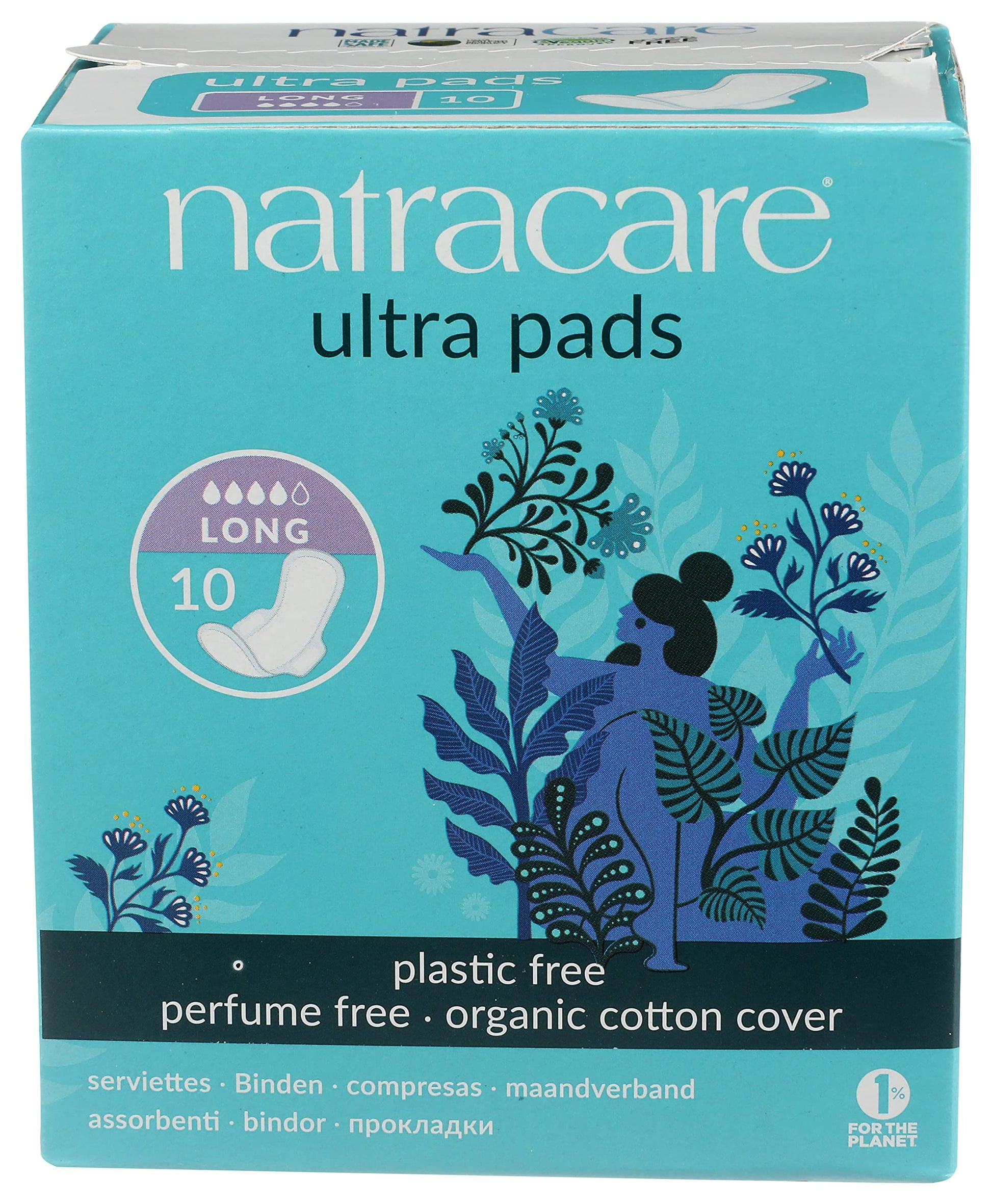Natracare Slim Fitting Ultra Pads with Wings, Long, Made with Certified Organic Cotton NATRACARE