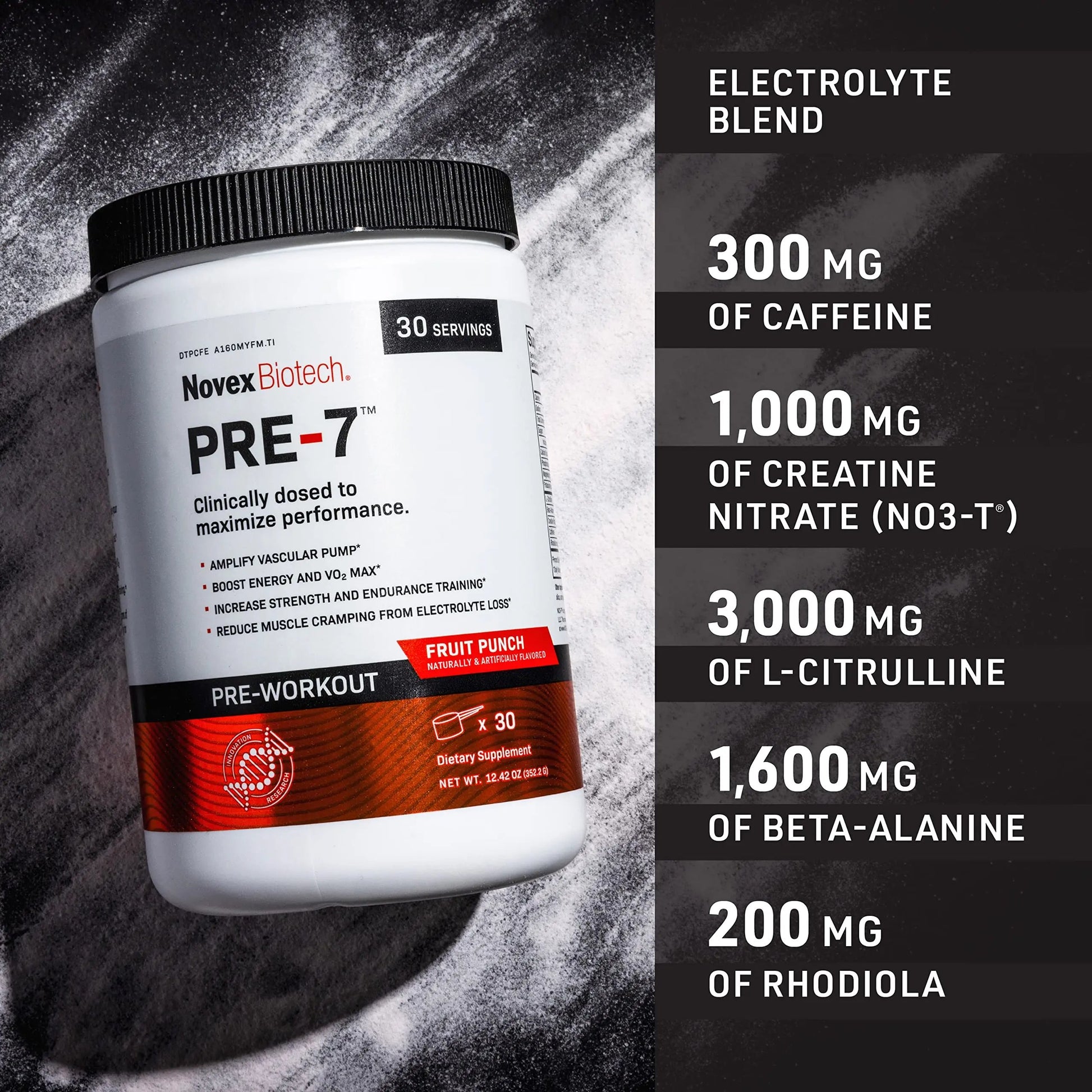 Novex Biotech PRE-7 Pre-Workout Powder – Best preworkout for Men - Boost Energy Novex Biotech