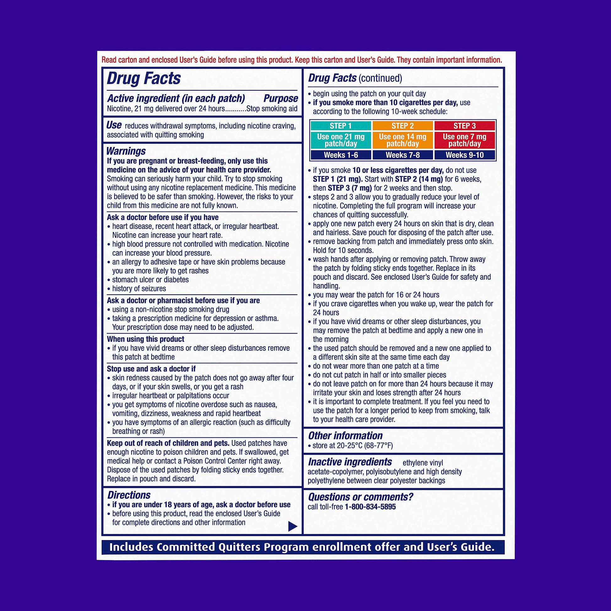 NicoDerm CQ Step 1 Nicotine Patches to Quit Smoking, 21mg, Stop Smoking NicoDerm