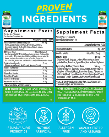 Zenwise Health Digestive Bliss Bundle - Digestive Enzymes, NO BLØAT