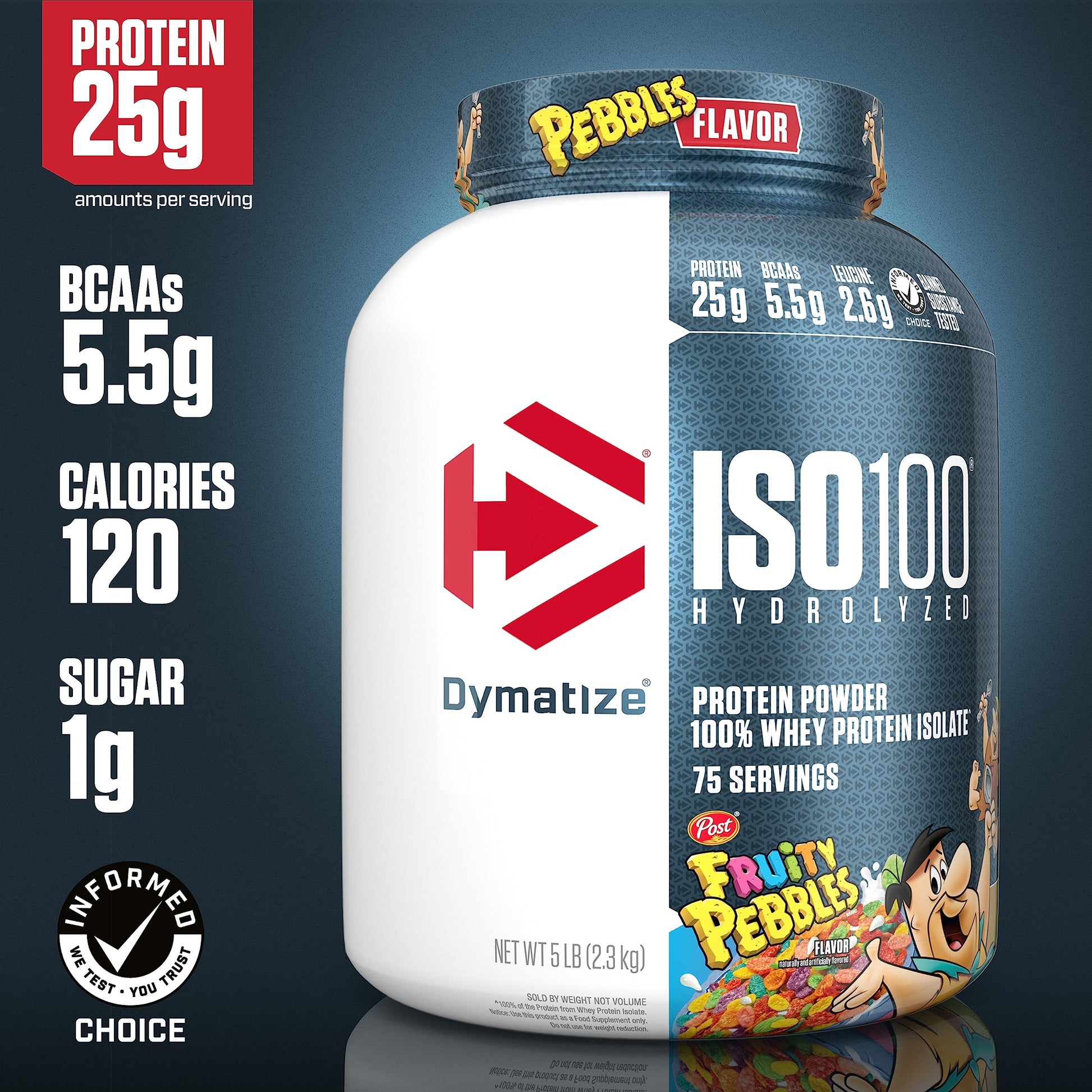 Dymatize ISO100 Hydrolyzed Protein Powder, 100% Whey Isolate, 25g of Protein, 5.5g Dymatize