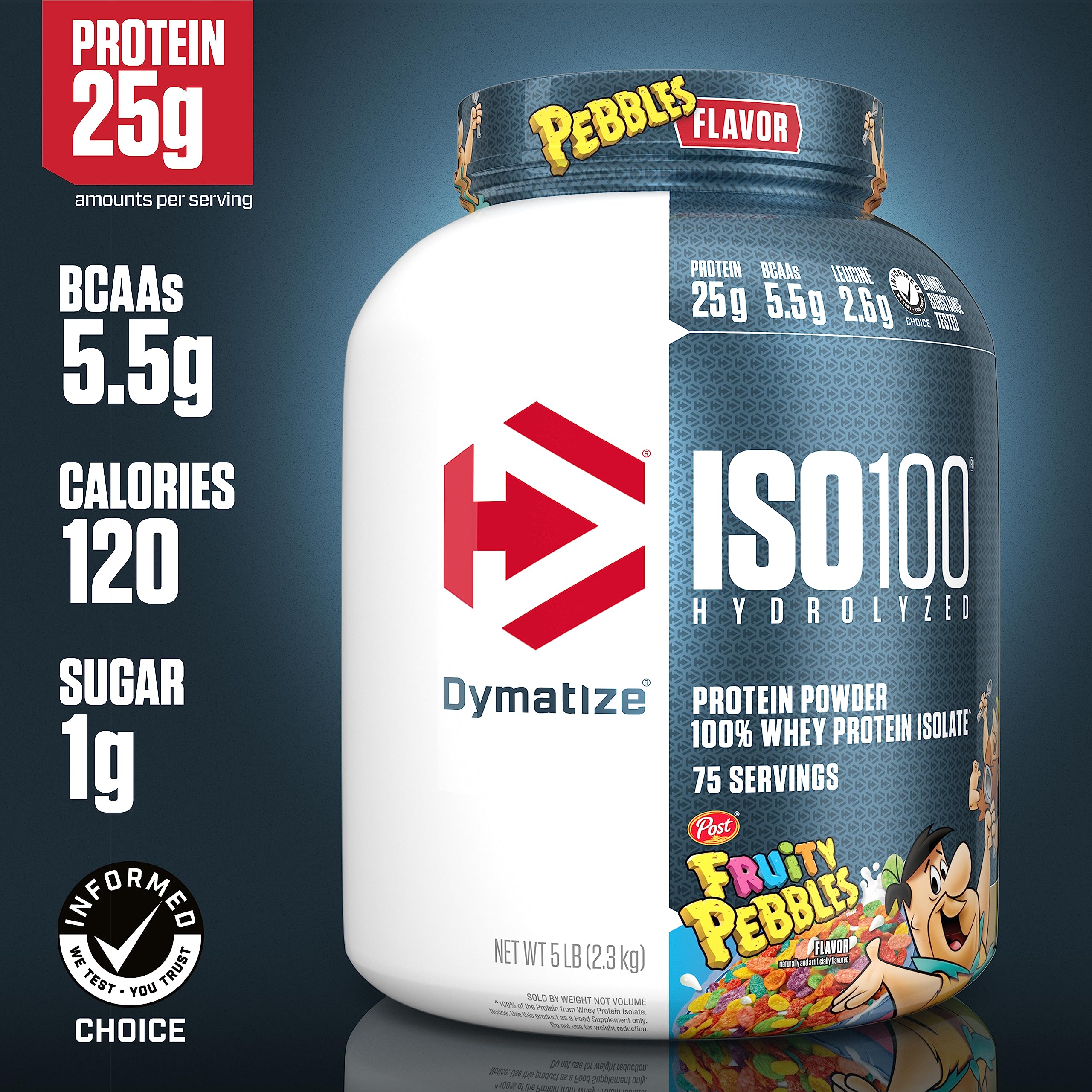 Dymatize ISO100 Hydrolyzed Protein Powder, 100% Whey Isolate, 25g of Protein, 5.5g Dymatize