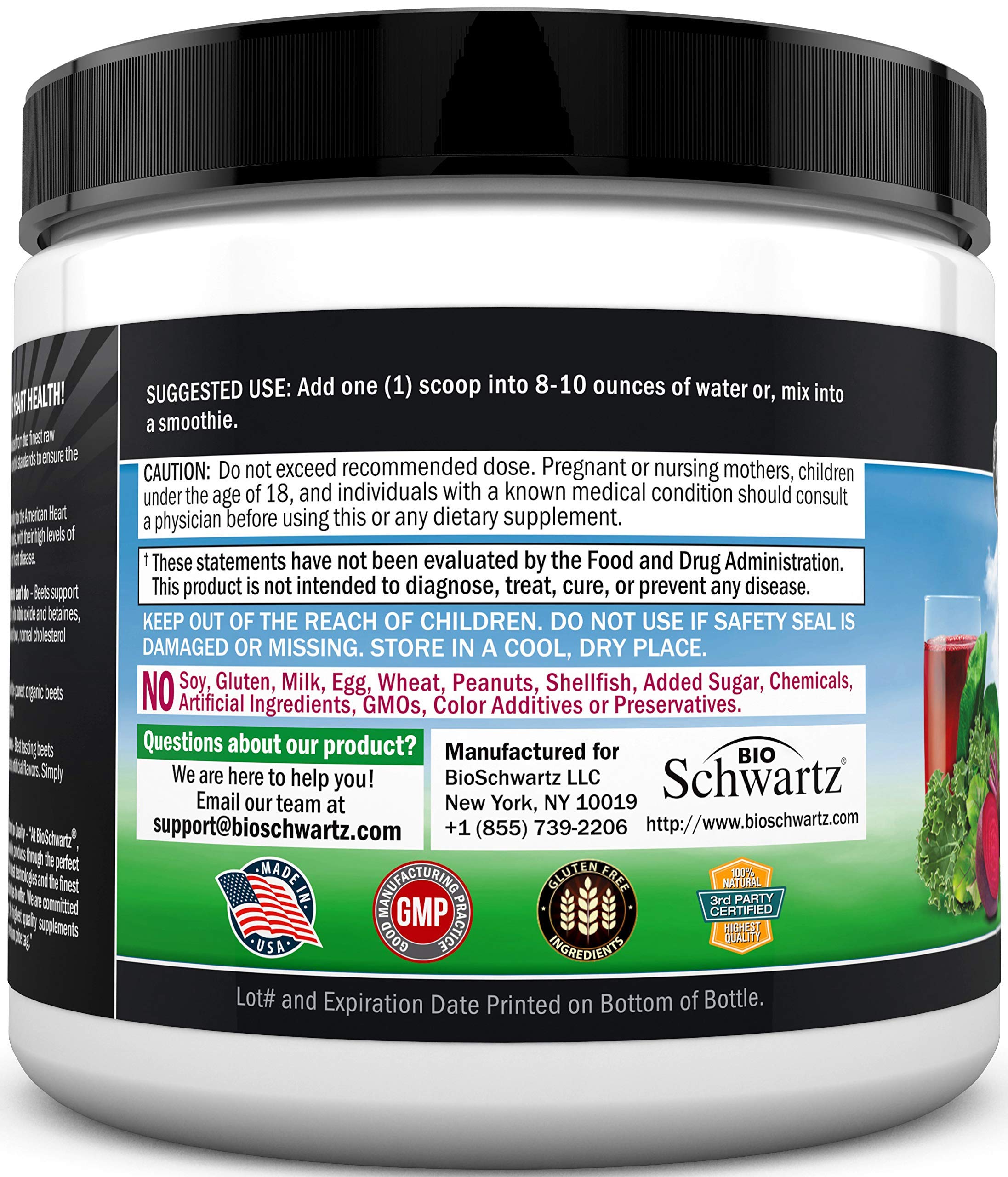 Beet Root Powder - Beets Superfood Supplement with Vitamin C Plus Organic Antioxidant BioSchwartz