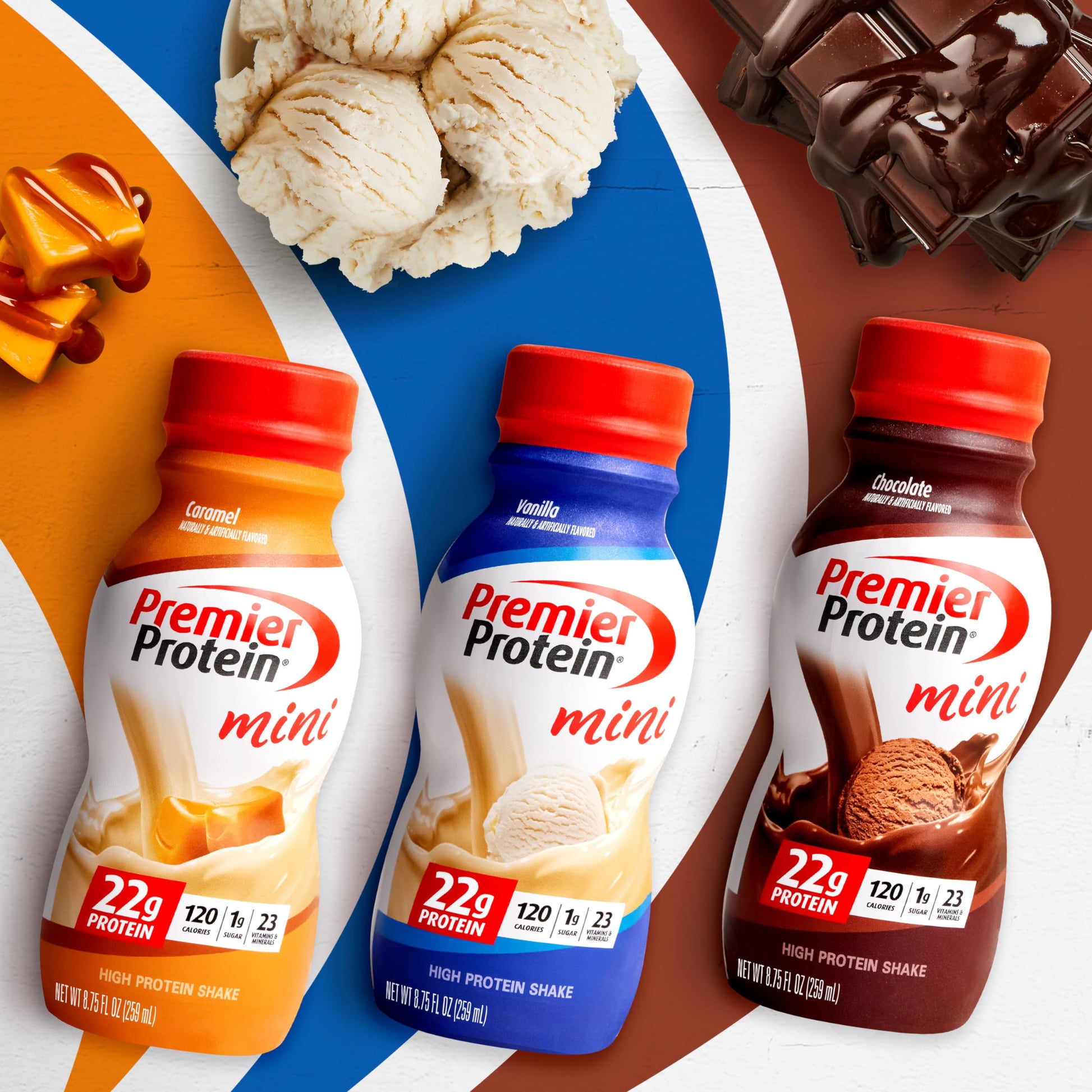 Premier Protein Shake MINIs, Vanilla, 22g Protein, 120 Calories, 1g Sugar, 8.75fl oz Premier Protein