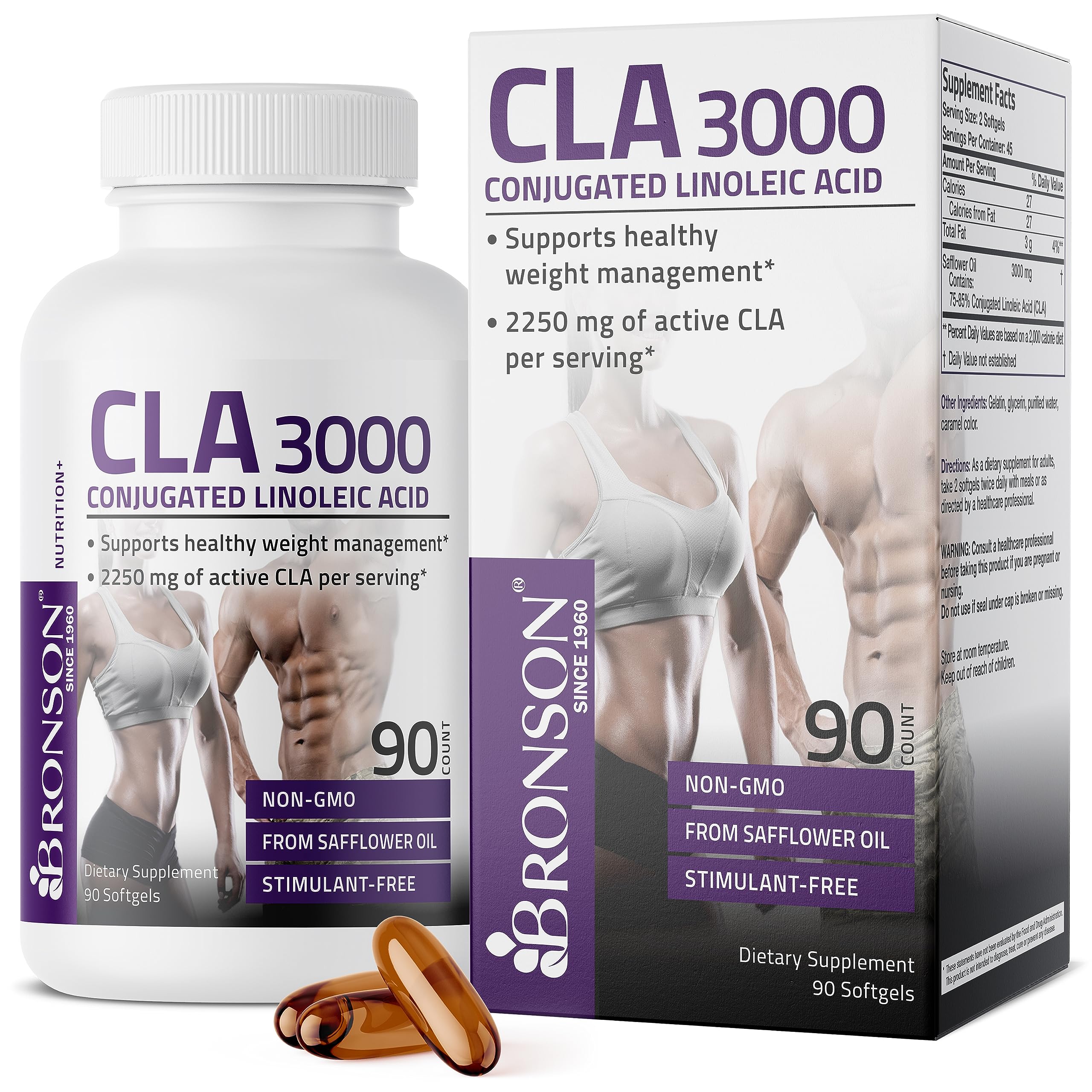 Bronson CLA 3000 Extra High Potency Supports Healthy Weight Managem